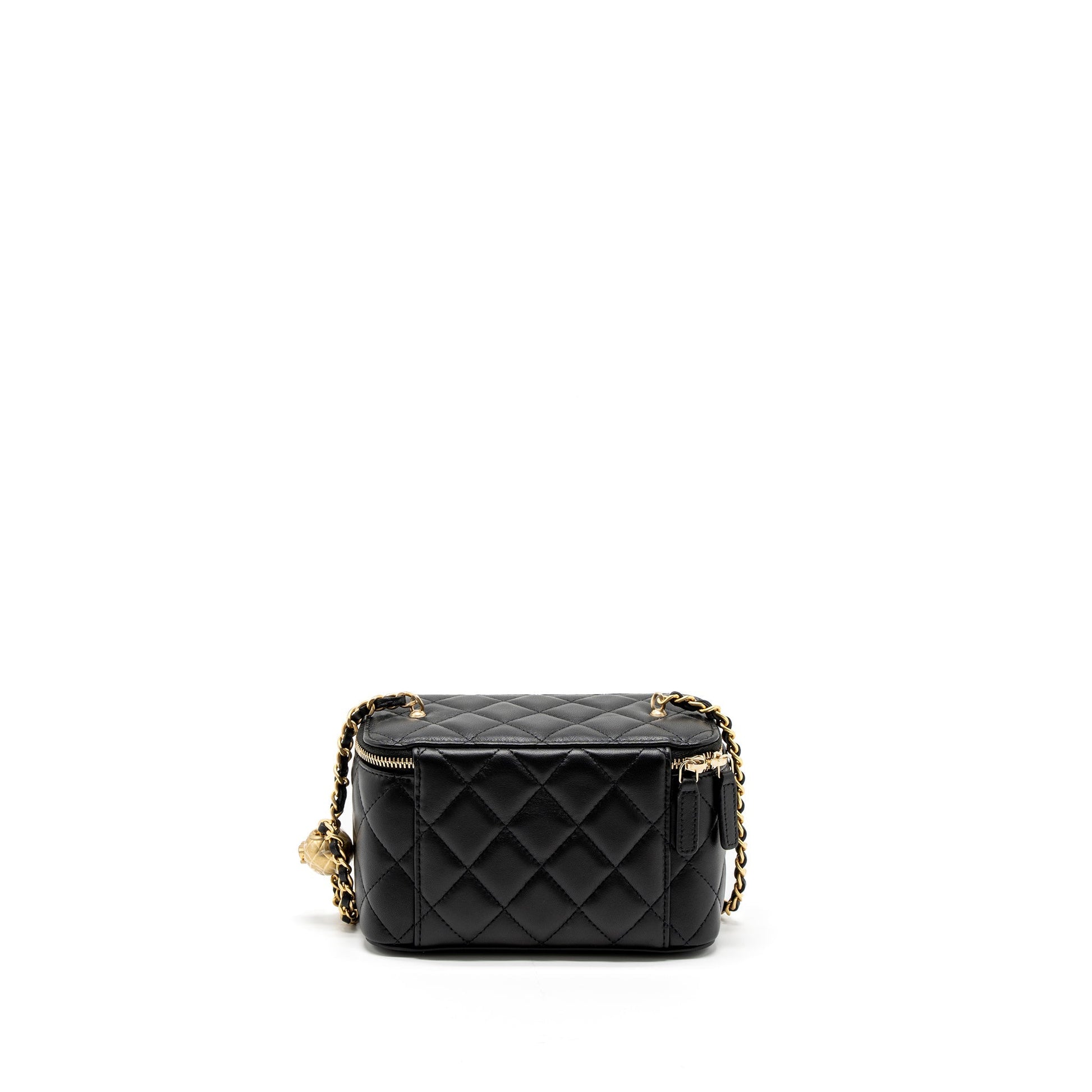 Chanel Pearl Crush Long Vanity Lambskin GHW Black Handbag Microchip 1