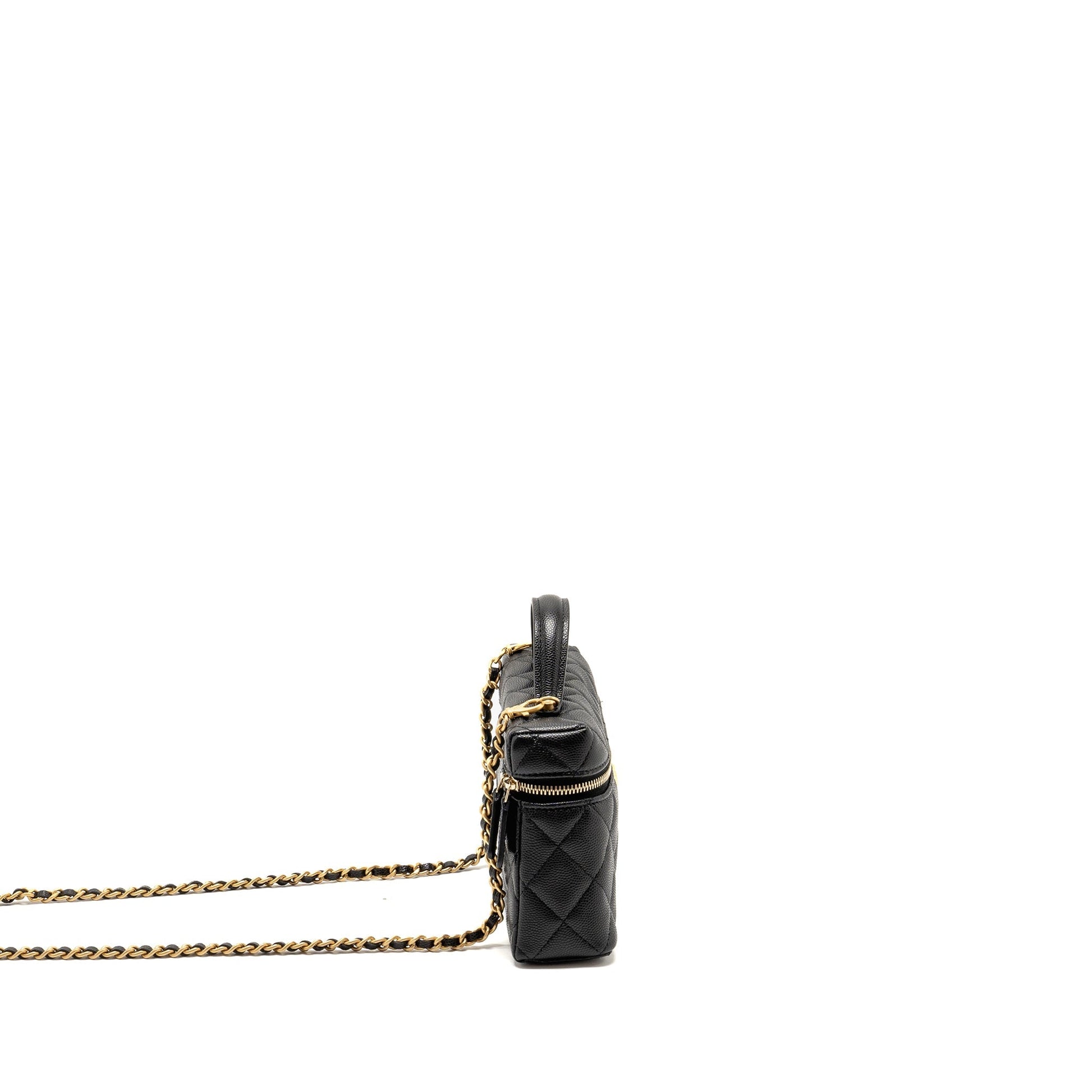 Chanel Top Handle Vanity Caviar GHW Microchip Black Handbag