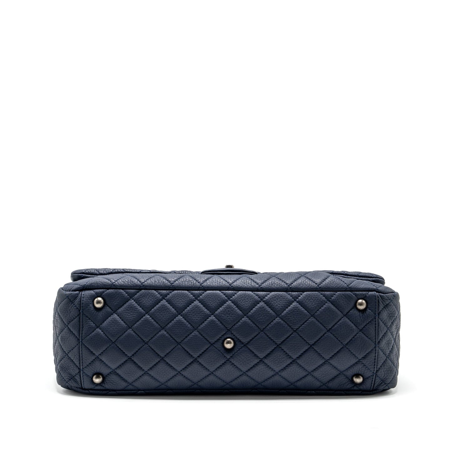 Chanel XXL airline classic flap grained calfskin Blue Shoulder Bag