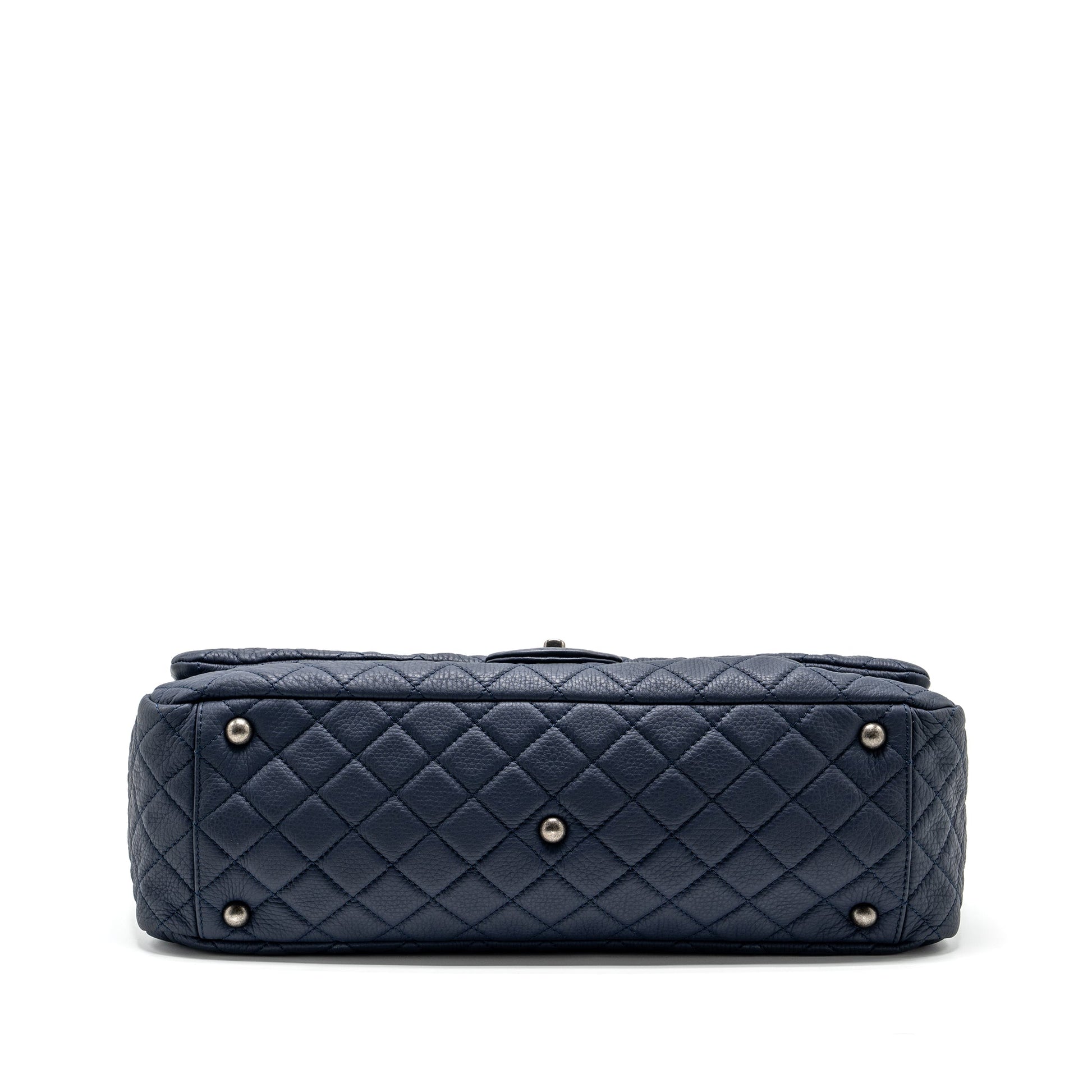 Chanel XXL airline classic flap grained calfskin Blue Shoulder Bag