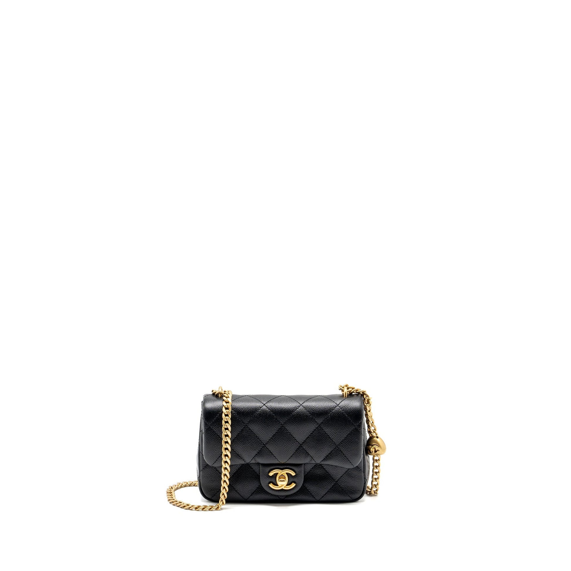 Chanel Coco Love Flap Adjustable Caviar GHW Black Shoulder Bag Ghw Microchip