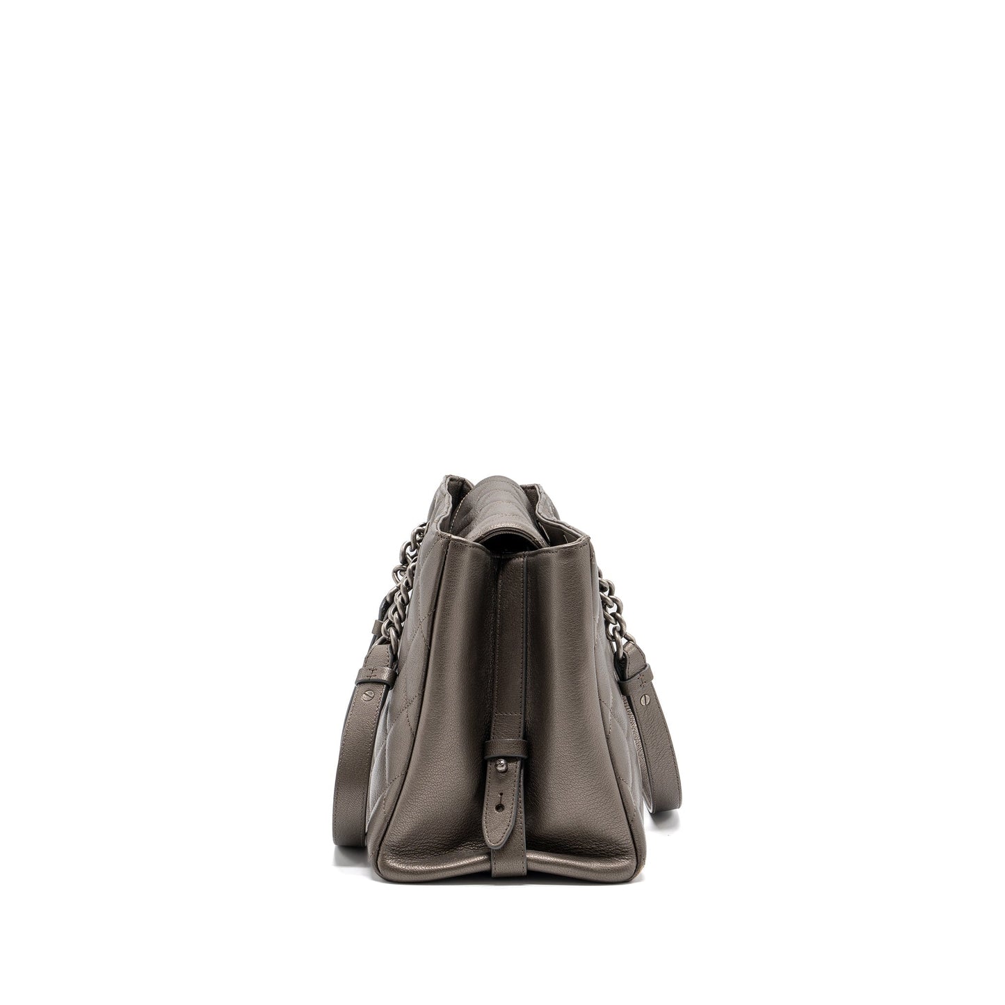 Chanel quilted Goatskin ruthenium hardware Silver Tote Bag