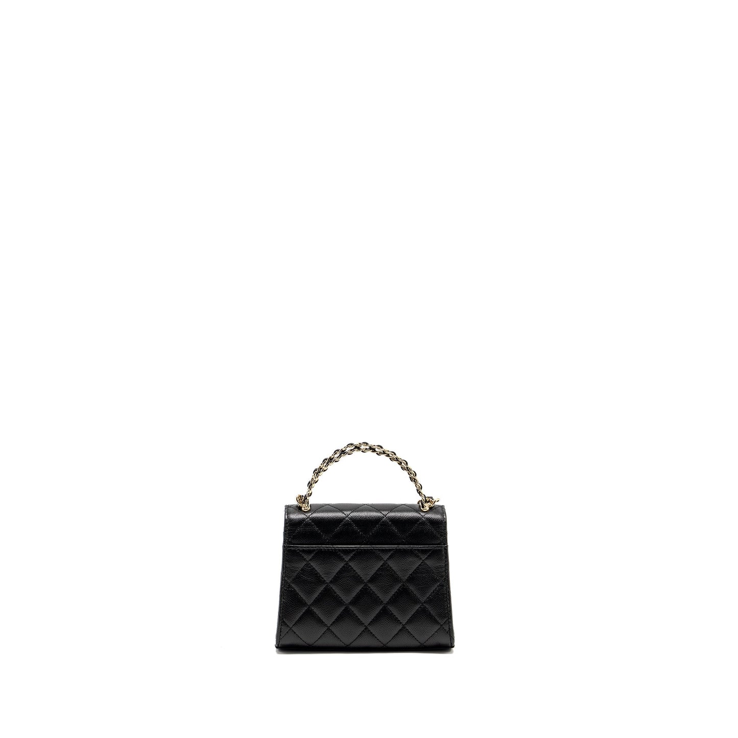 Chanel Top Handle Flap caviar LGHW microchip Black Shoulder Bag Microchip 2