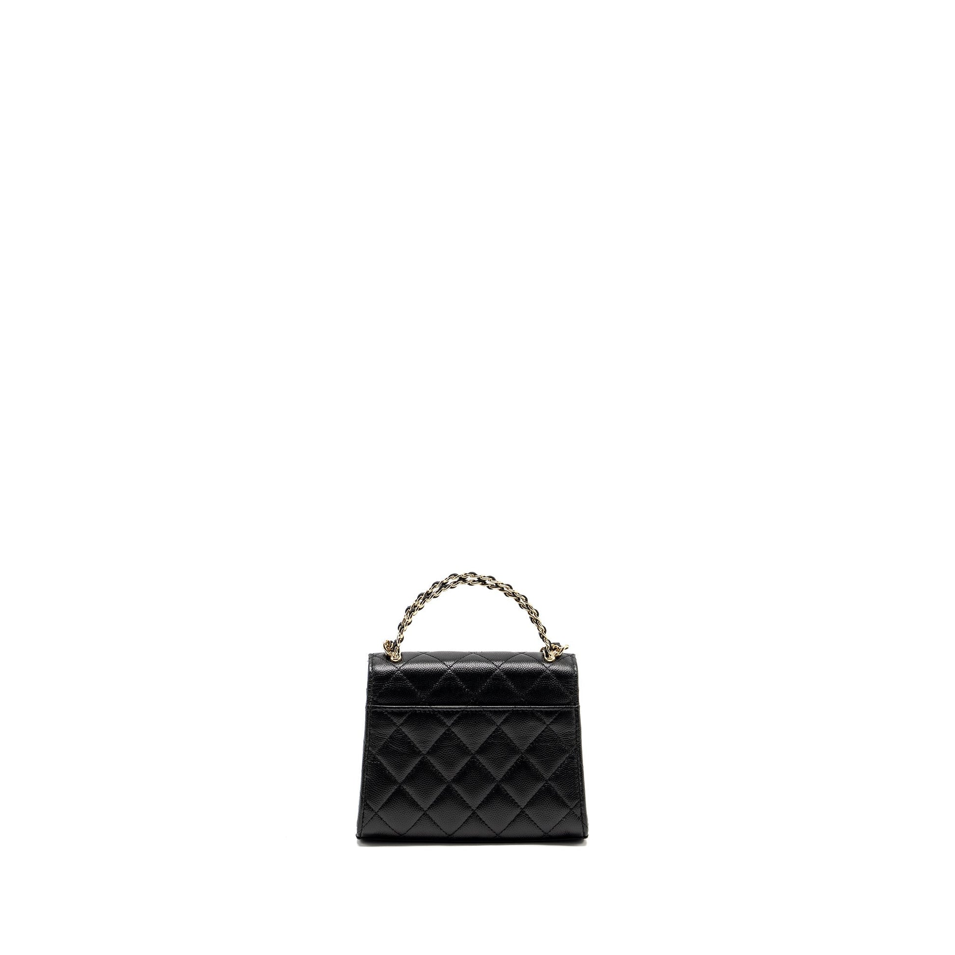 Chanel Top Handle Flap caviar LGHW microchip Black Shoulder Bag Microchip 2