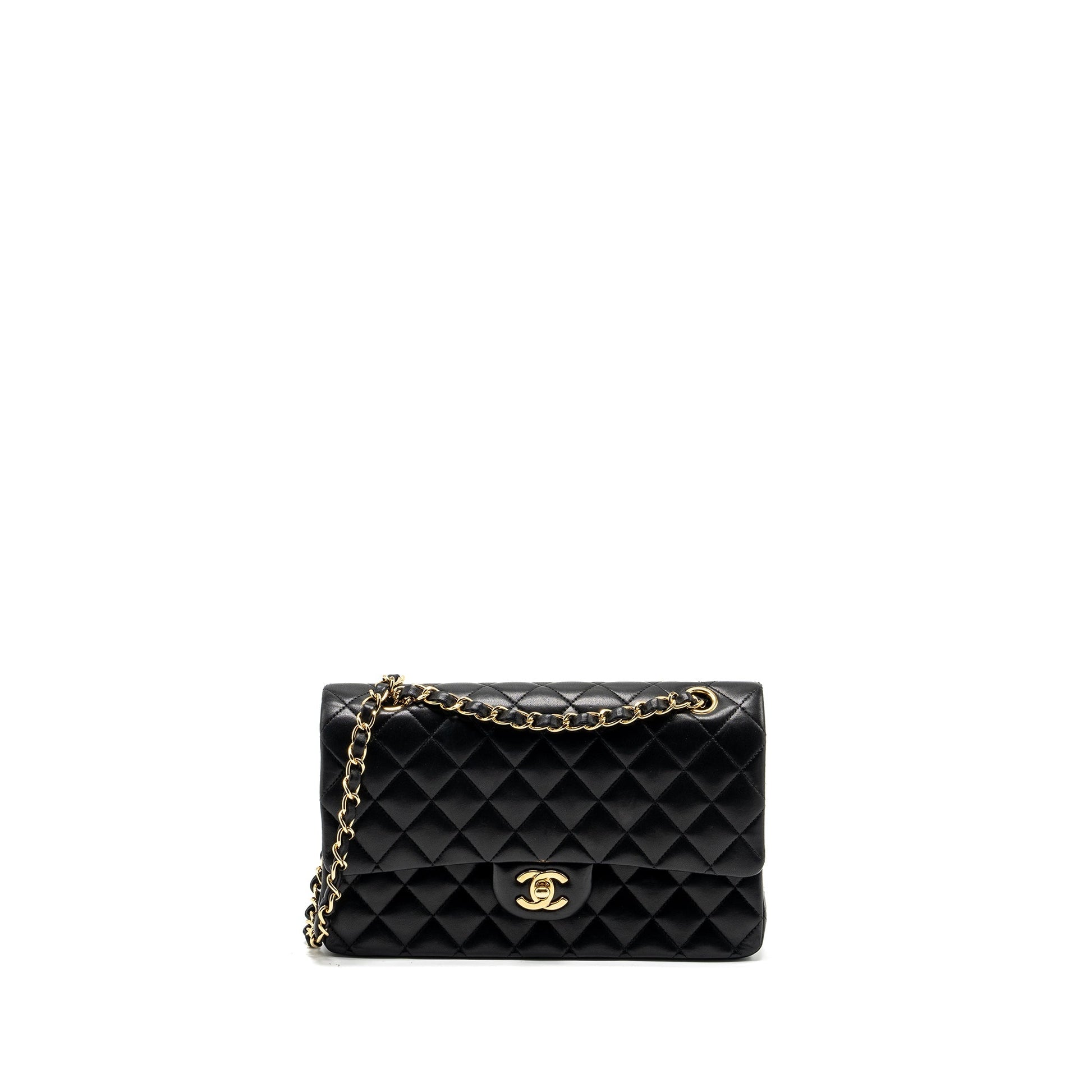 Chanel Classic Double Flap lambskin GHW Black Shoulder Bag Ghw 1