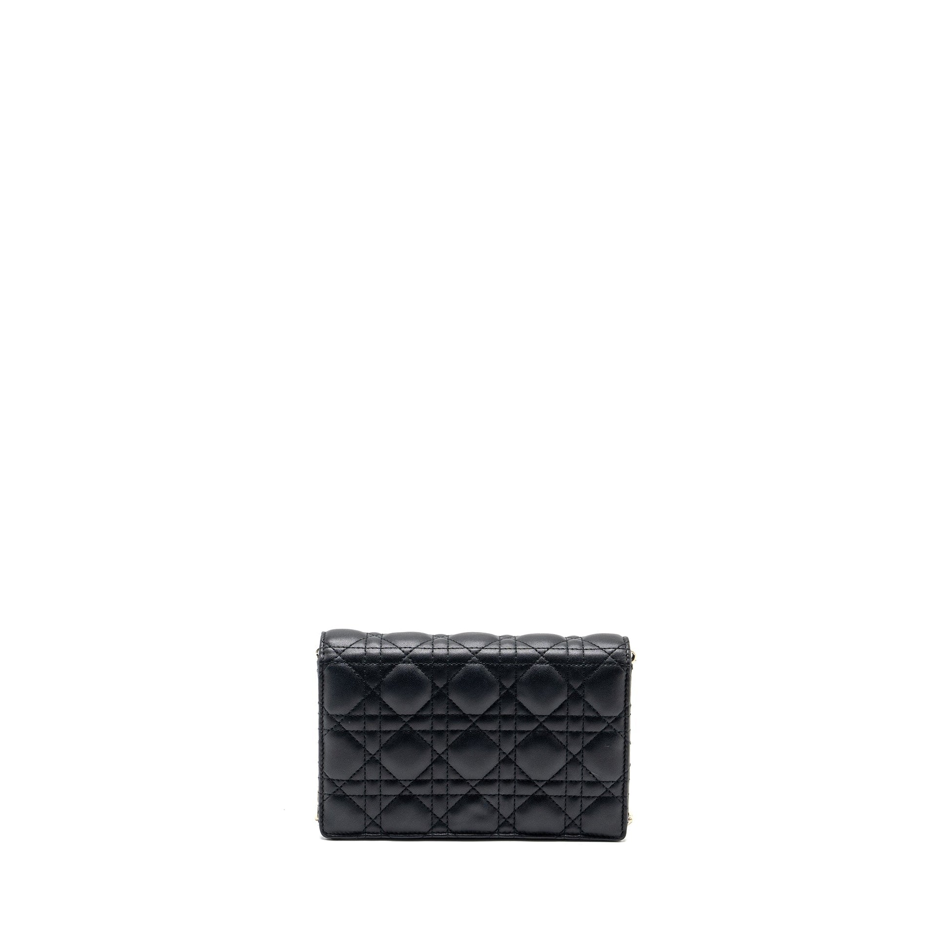 Dior My Daily Pouch Lambskin Handbag Black Chain Travel Bag