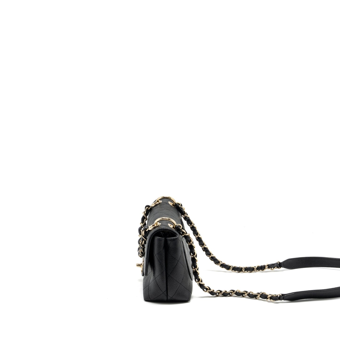 Chanel Handle Flap Quilted Calfskin LGHW Black Shoulder Bag