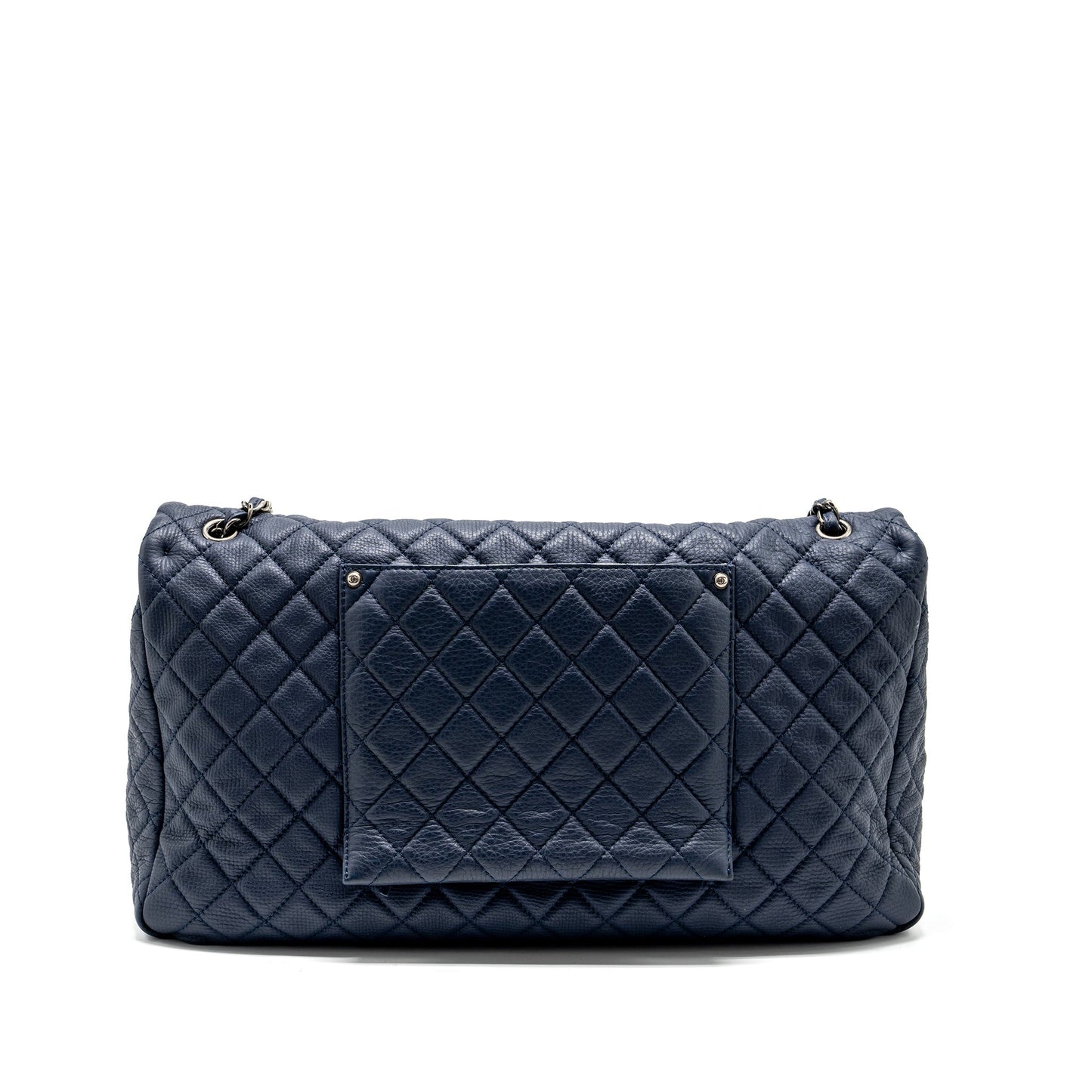 Chanel XXL airline classic flap grained calfskin Blue Shoulder Bag