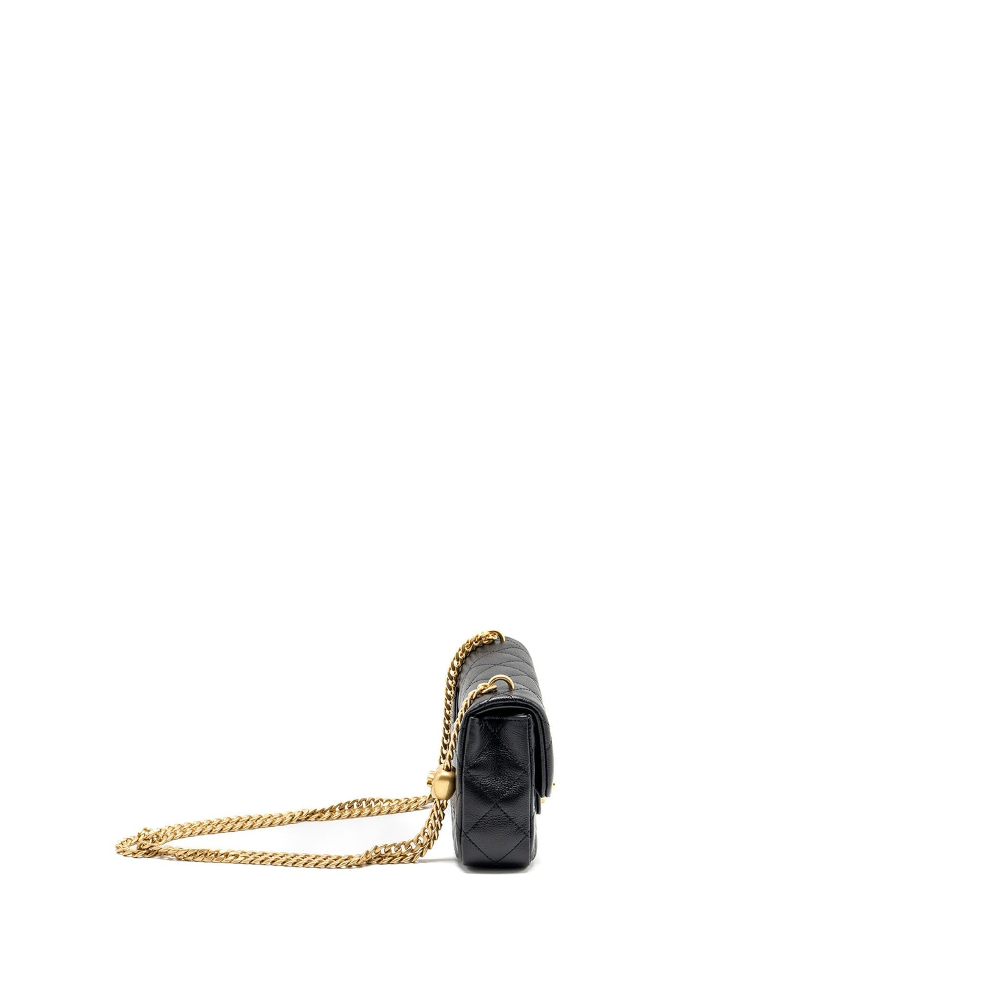 Chanel Coco Love Flap Adjustable Caviar GHW Black Shoulder Bag Ghw Microchip