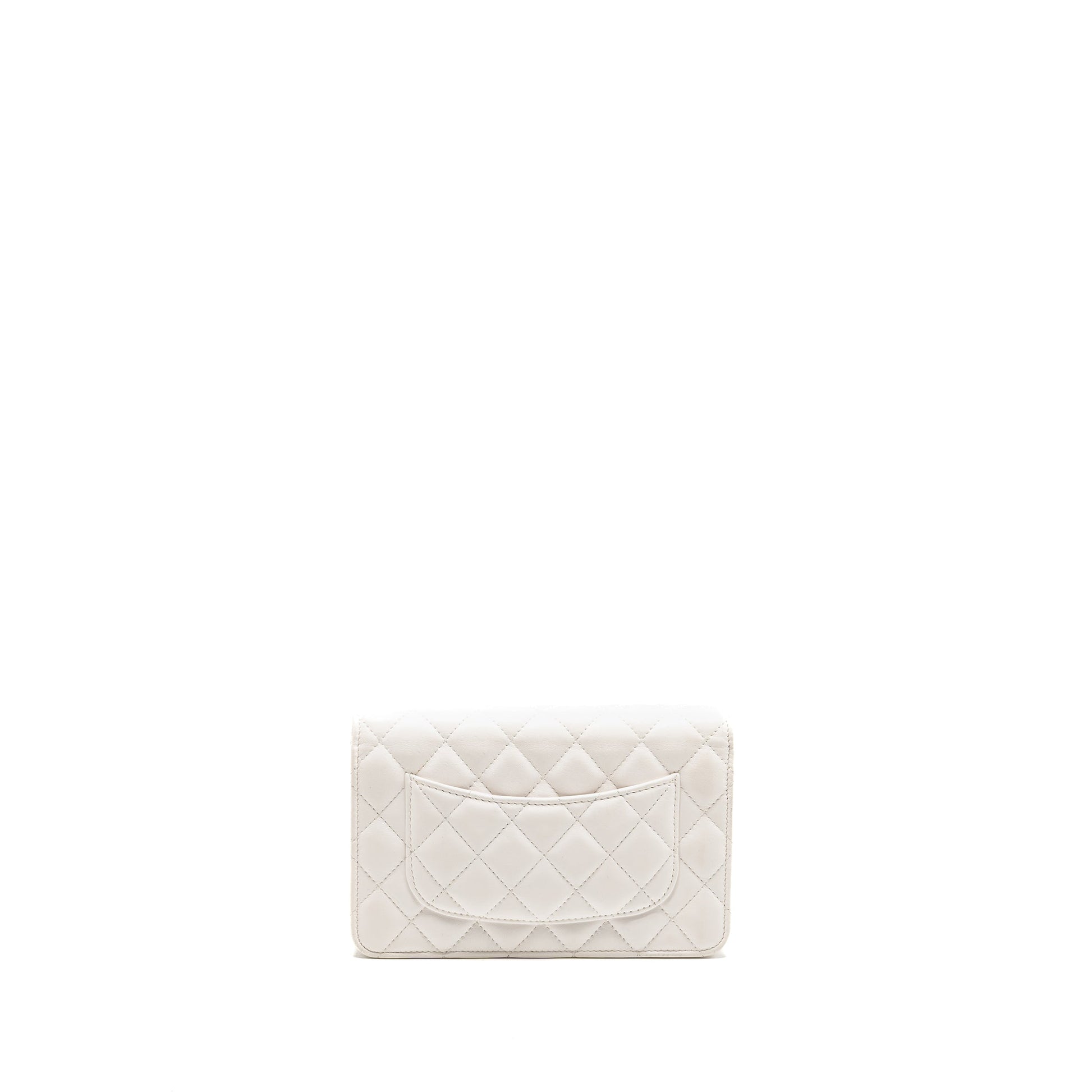 Chanel Giant Classic on Lambskin Hardware Microchip Multicolour White Wallet Case