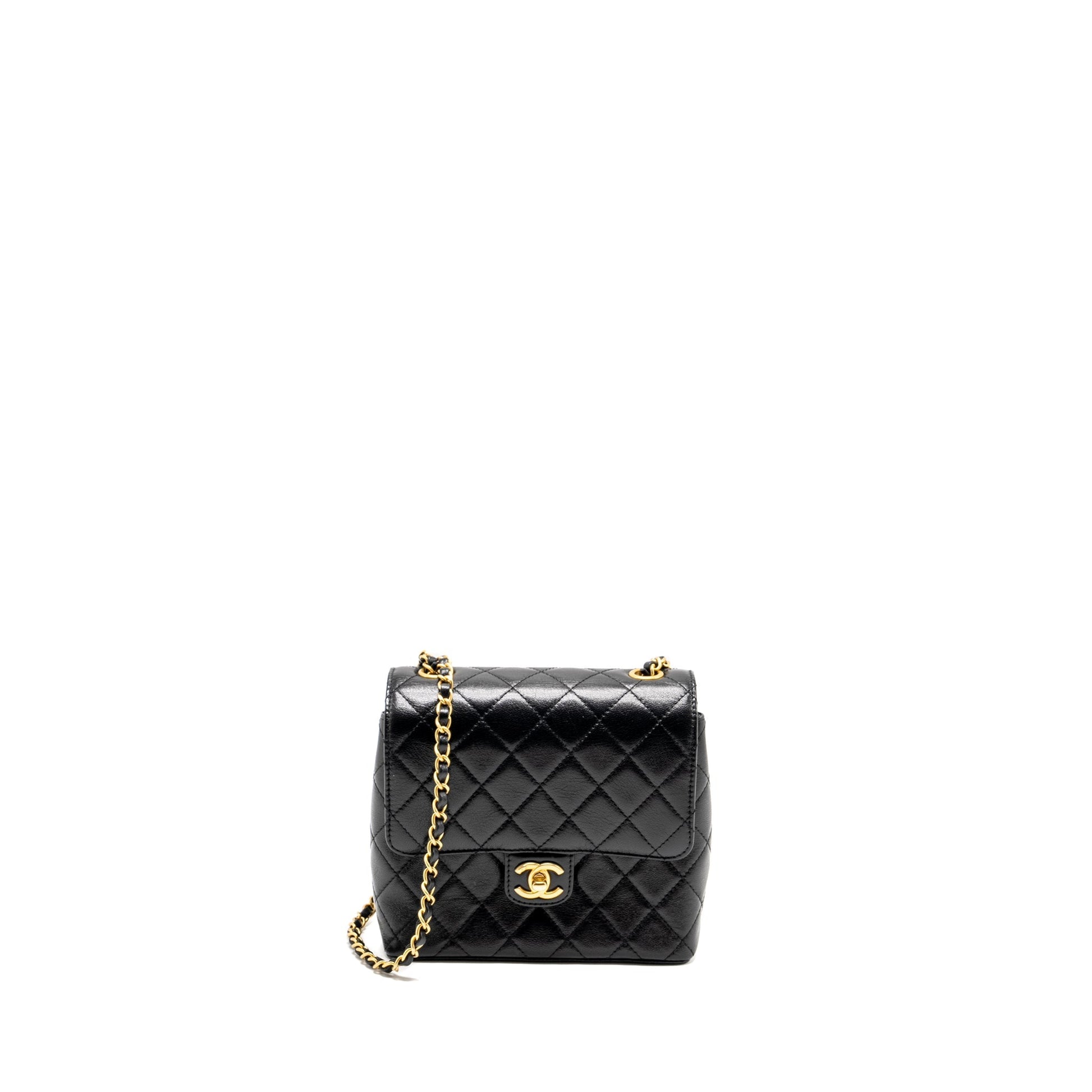 Chanel 22K Retro Classic New Square Flap Black Shoulder Bag Microchip 2