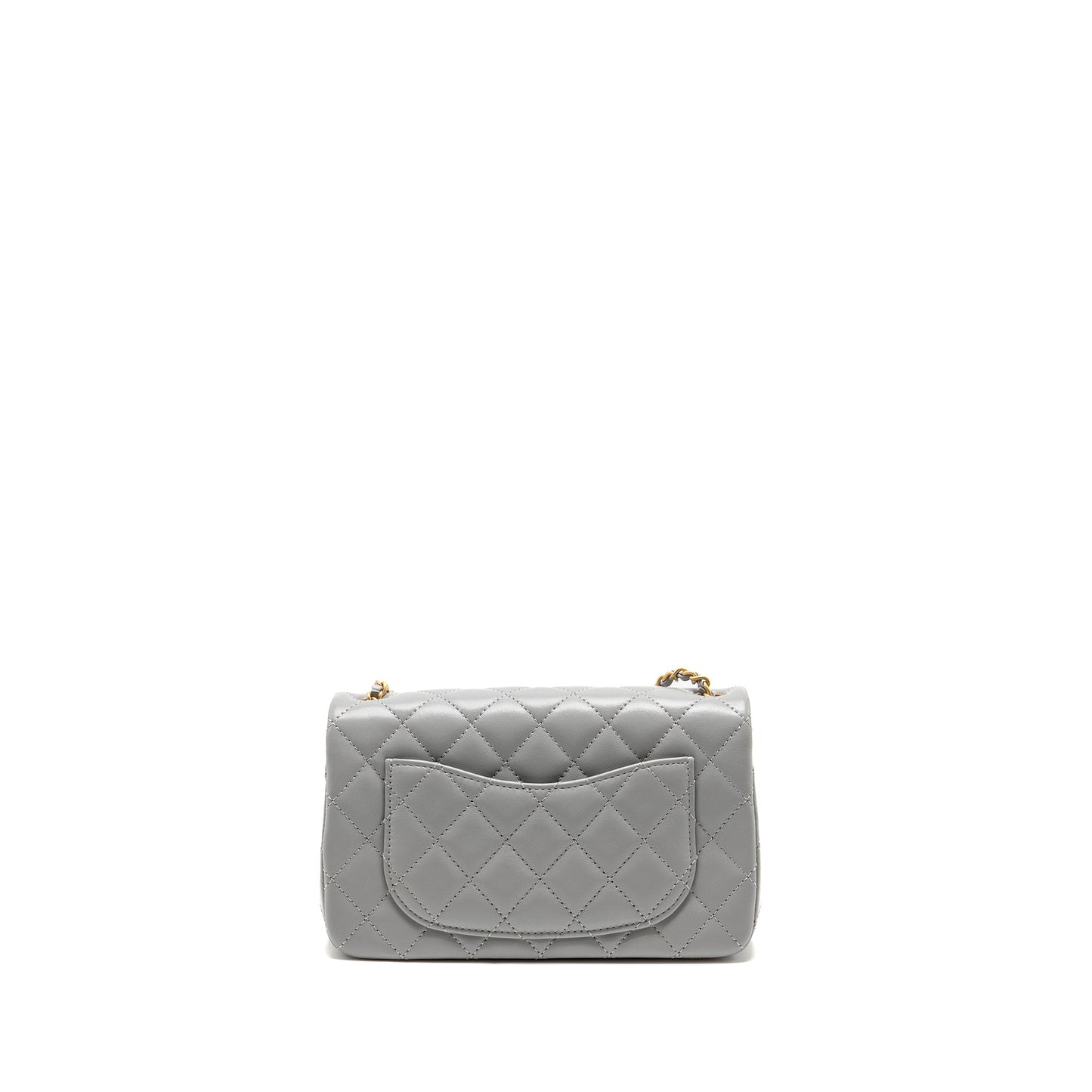 Chanel Pearl Crush rectangular flap lambskin GHW Grey Shoulder Bag Ghw Microchip
