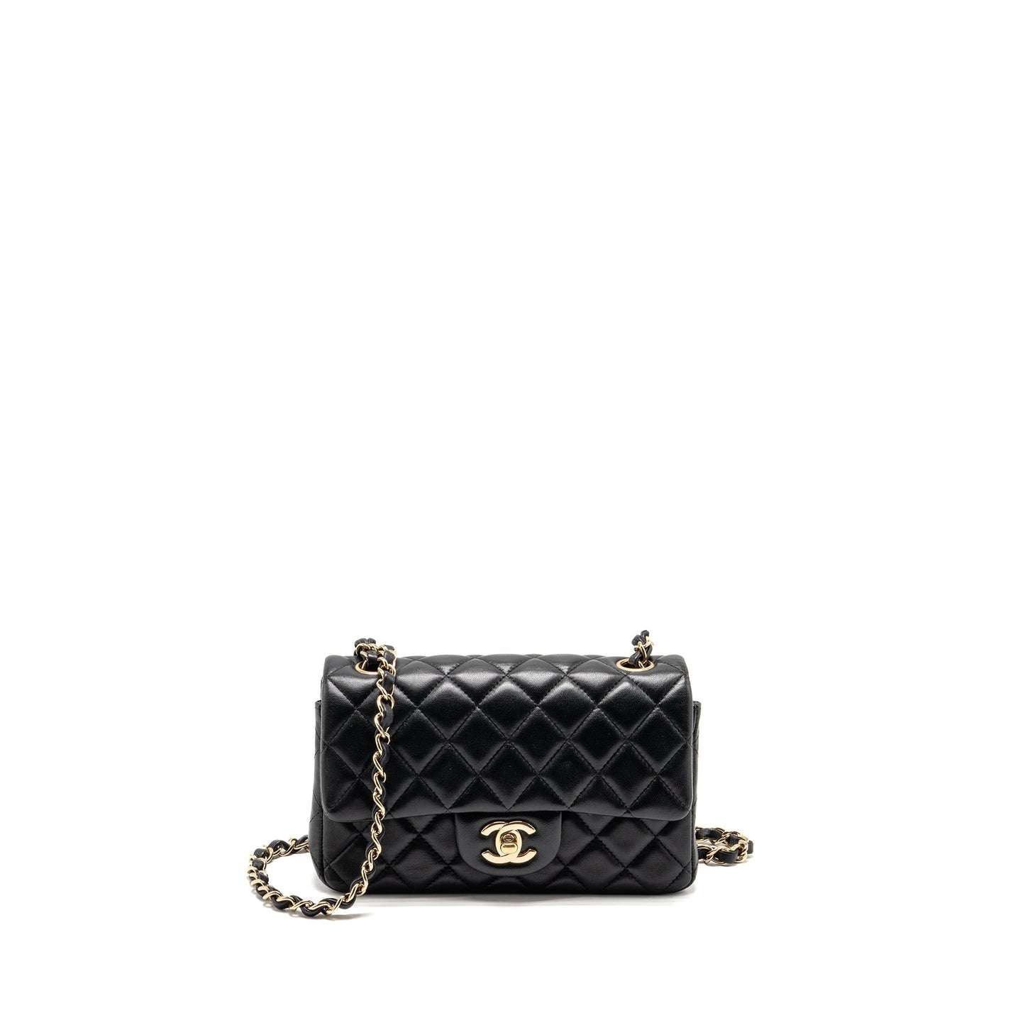 Chanel Rectangular Flap Lambskin LGHW Black Shoulder Bag Lghw 5