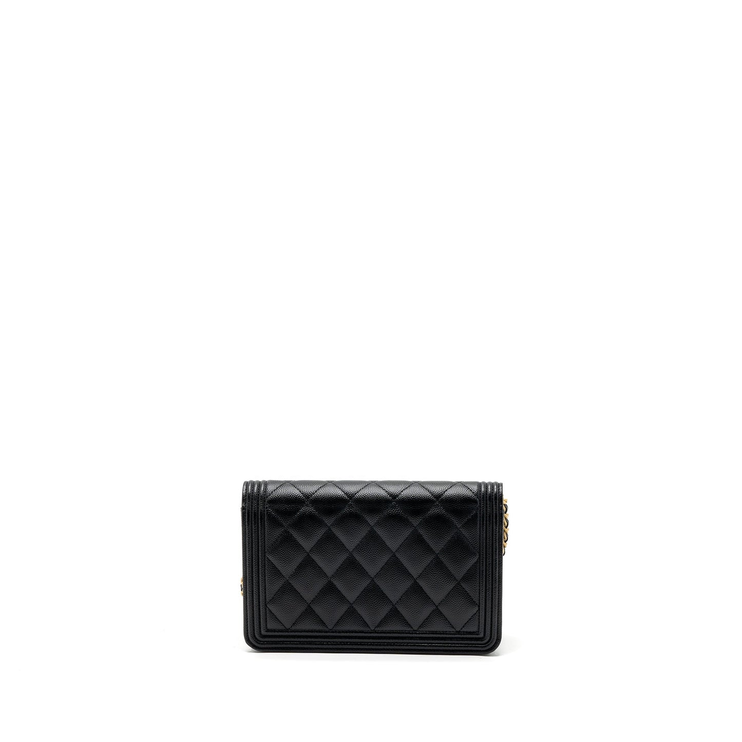 Chanel Boy On Caviar GHW Black Wallet Case Ghw 1