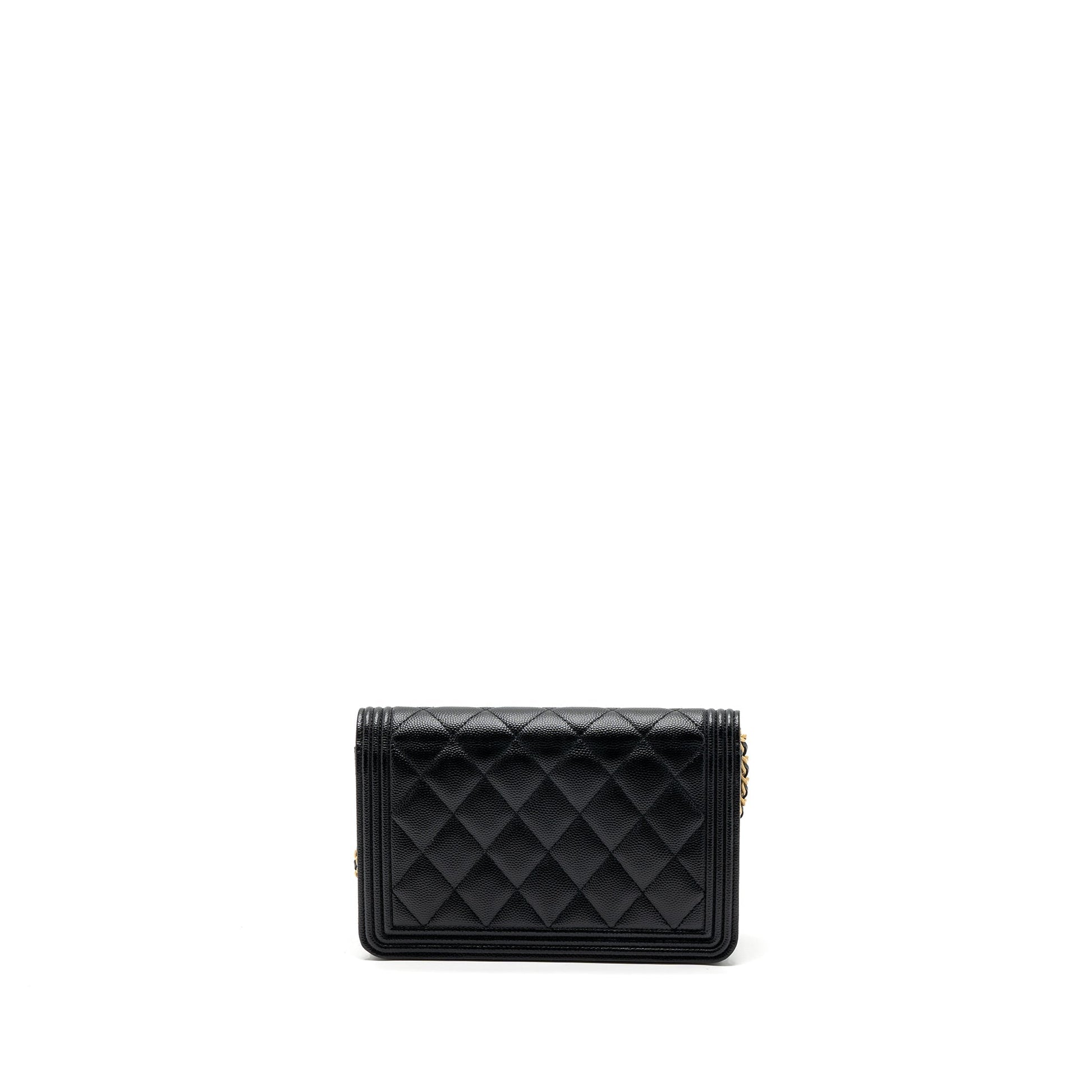 Chanel Boy On Caviar GHW Black Wallet Case Ghw 1