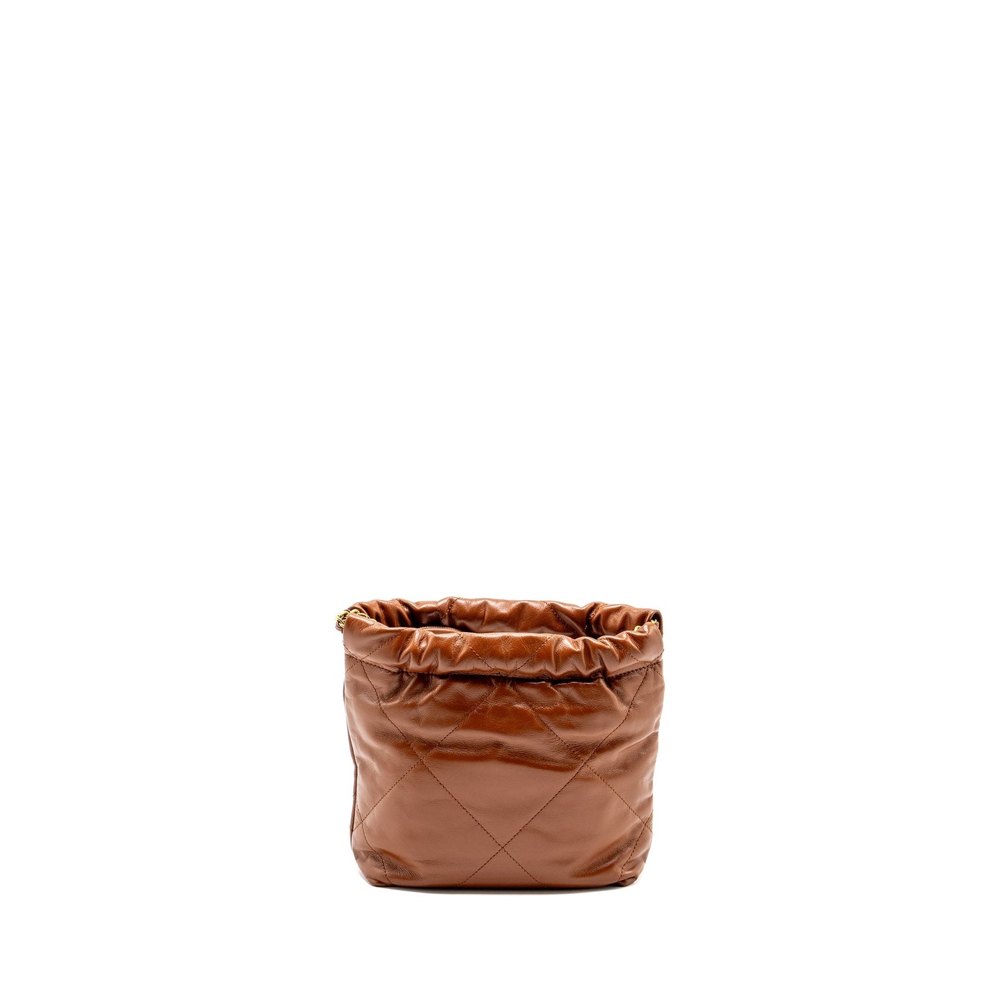 Chanel 22 Shiny Calfskin Caramel GHW microchip Mini Bag