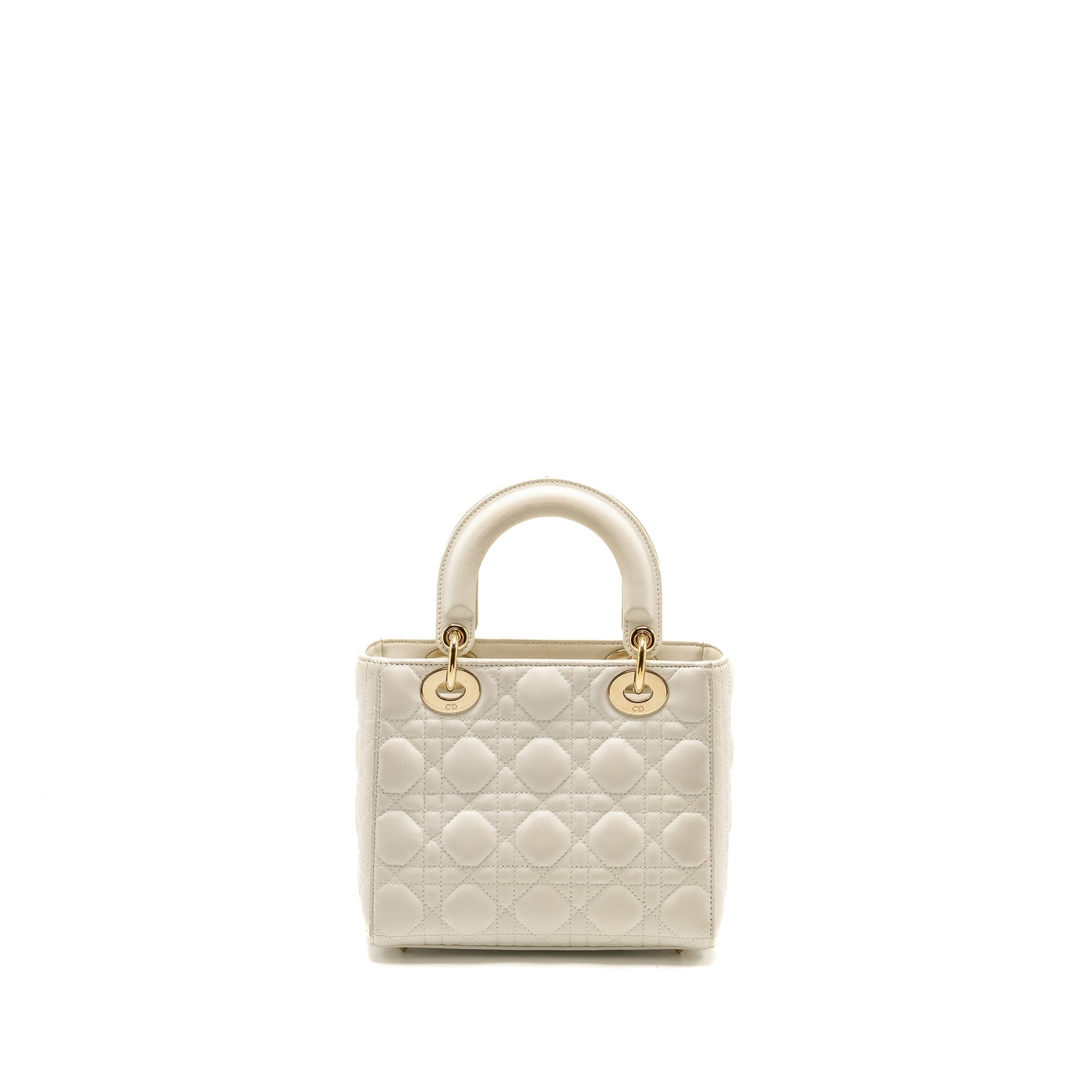 Dior My Abc Lambskin Handbag White Small Travel Bag