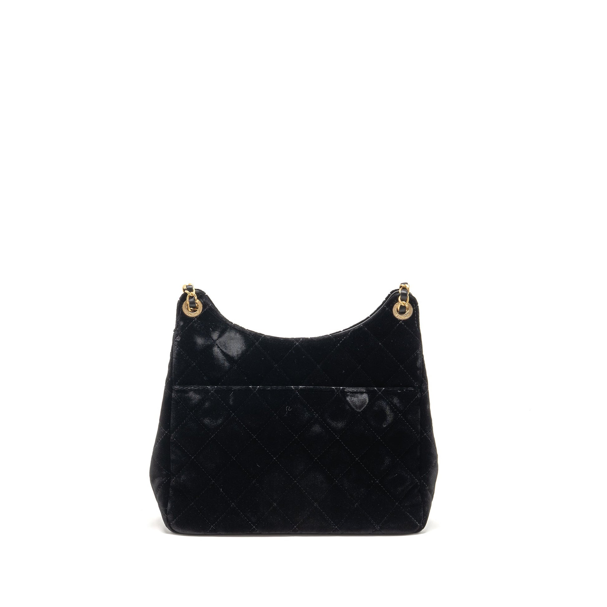 Chanel 23b Hobo Velvet GHW microchip Black Shoulder Bag Black 7