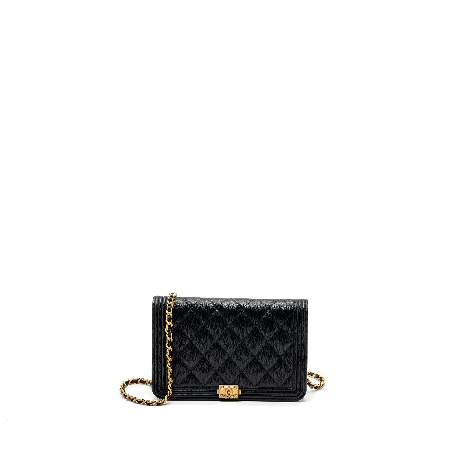 Chanel Boy On Caviar GHW Black Wallet Case Ghw 1