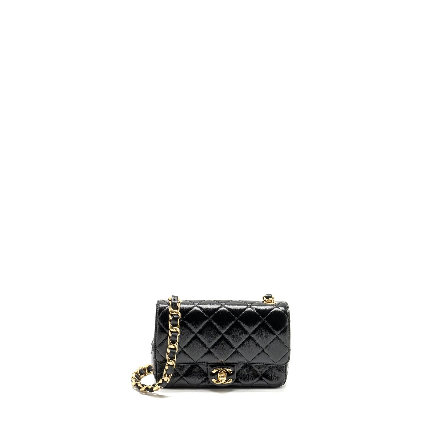Chanel 24b Giant Flap Lambskin GHW Microchip Black Shoulder Bag