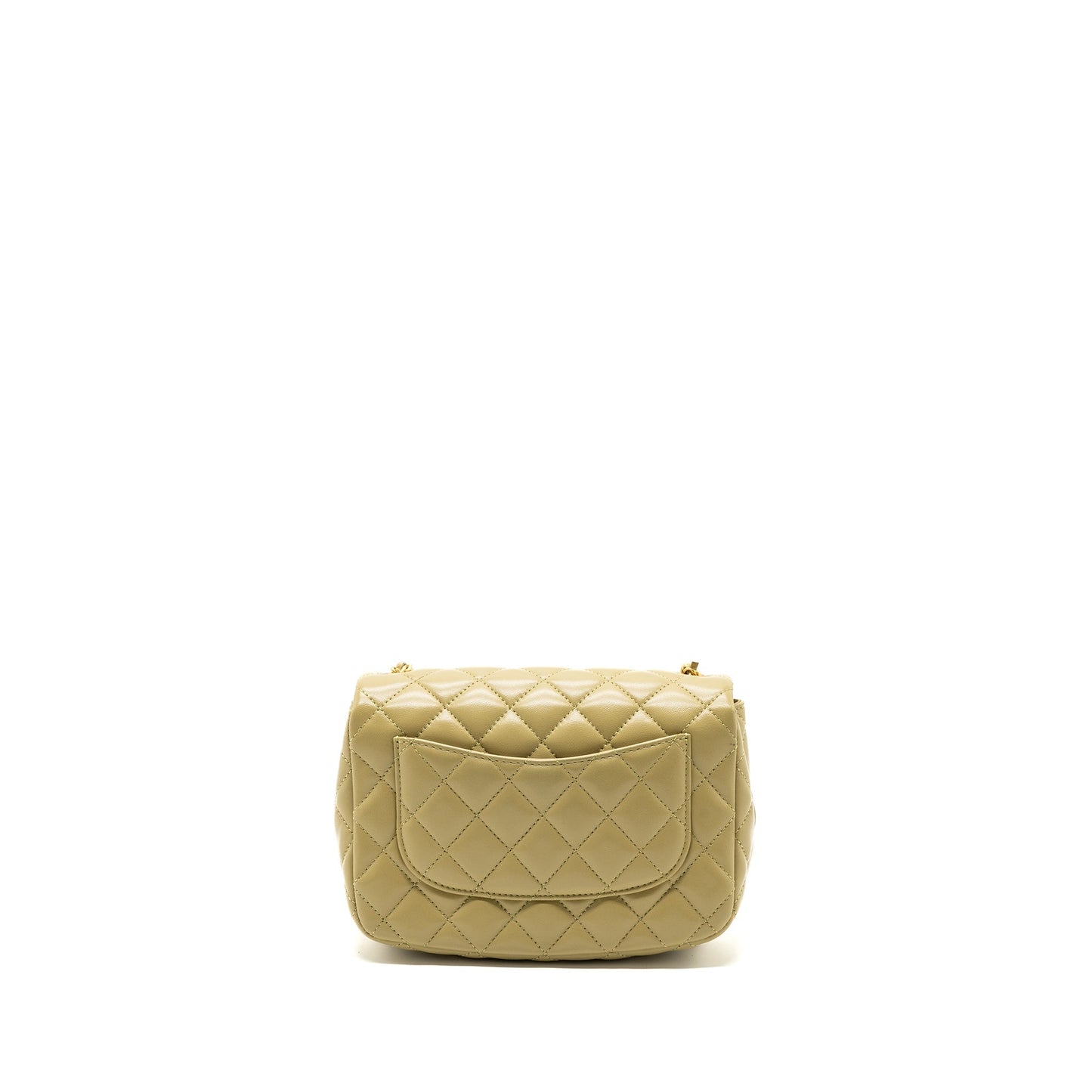 Chanel quilted flap coco love lambskin khaki Green Shoulder Bag