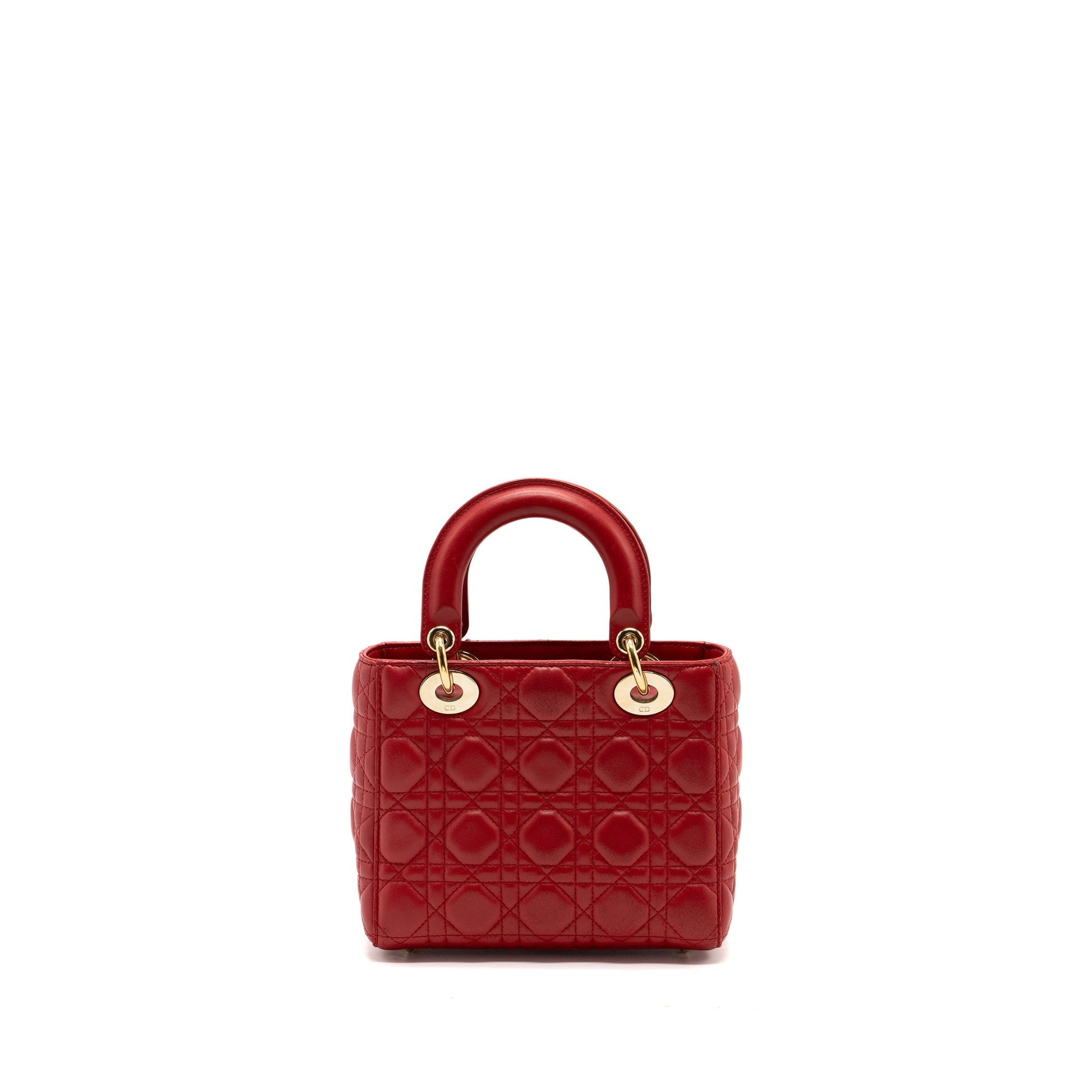 Dior Lady Lambskin With Handbag Red Small Travel Bag