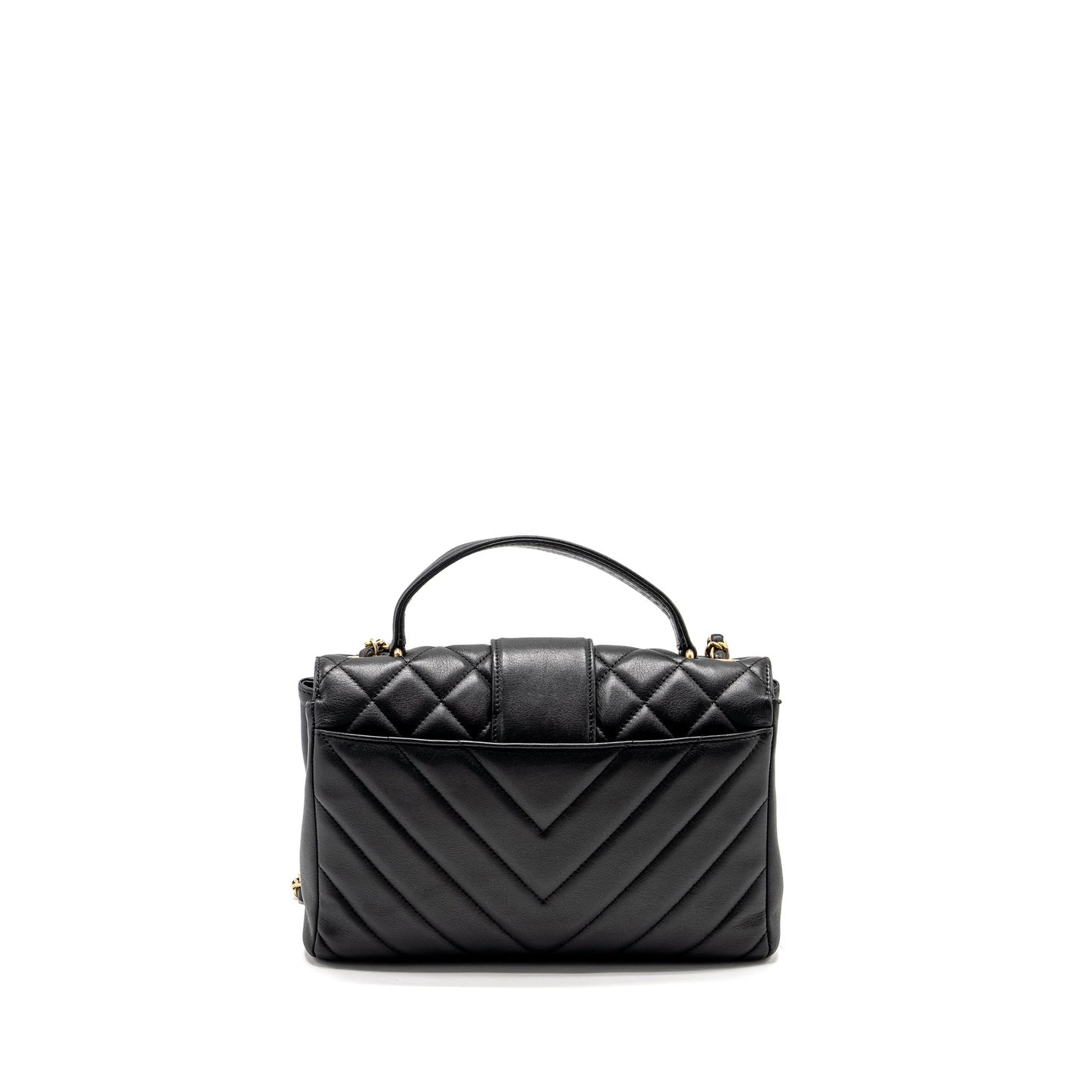 Chanel 19B City Top Handle Flap Quilted Black Shoulder Bag