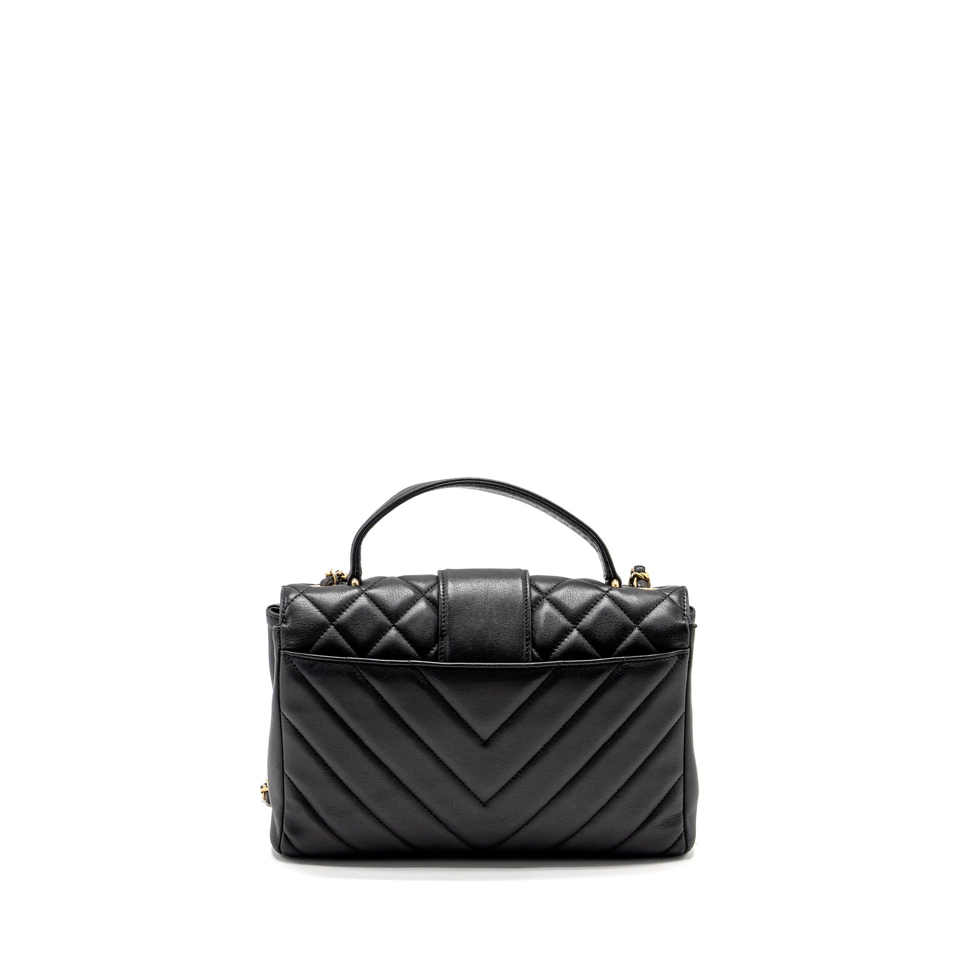 Chanel 19B City Top Handle Flap Quilted Black Shoulder Bag
