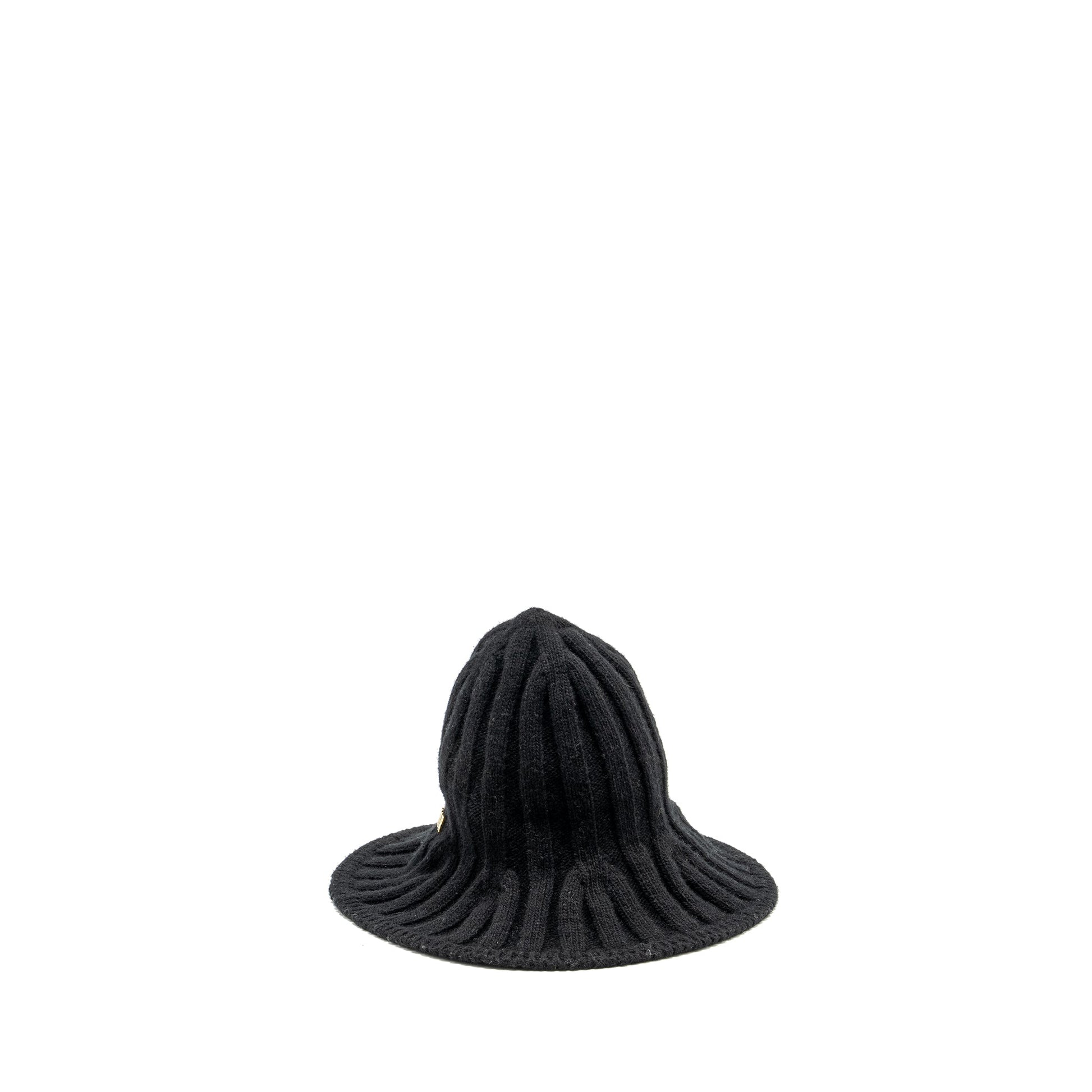Dior Letter Wire Brimmed Beanie Wool Handbag Black Logo Travel Bag