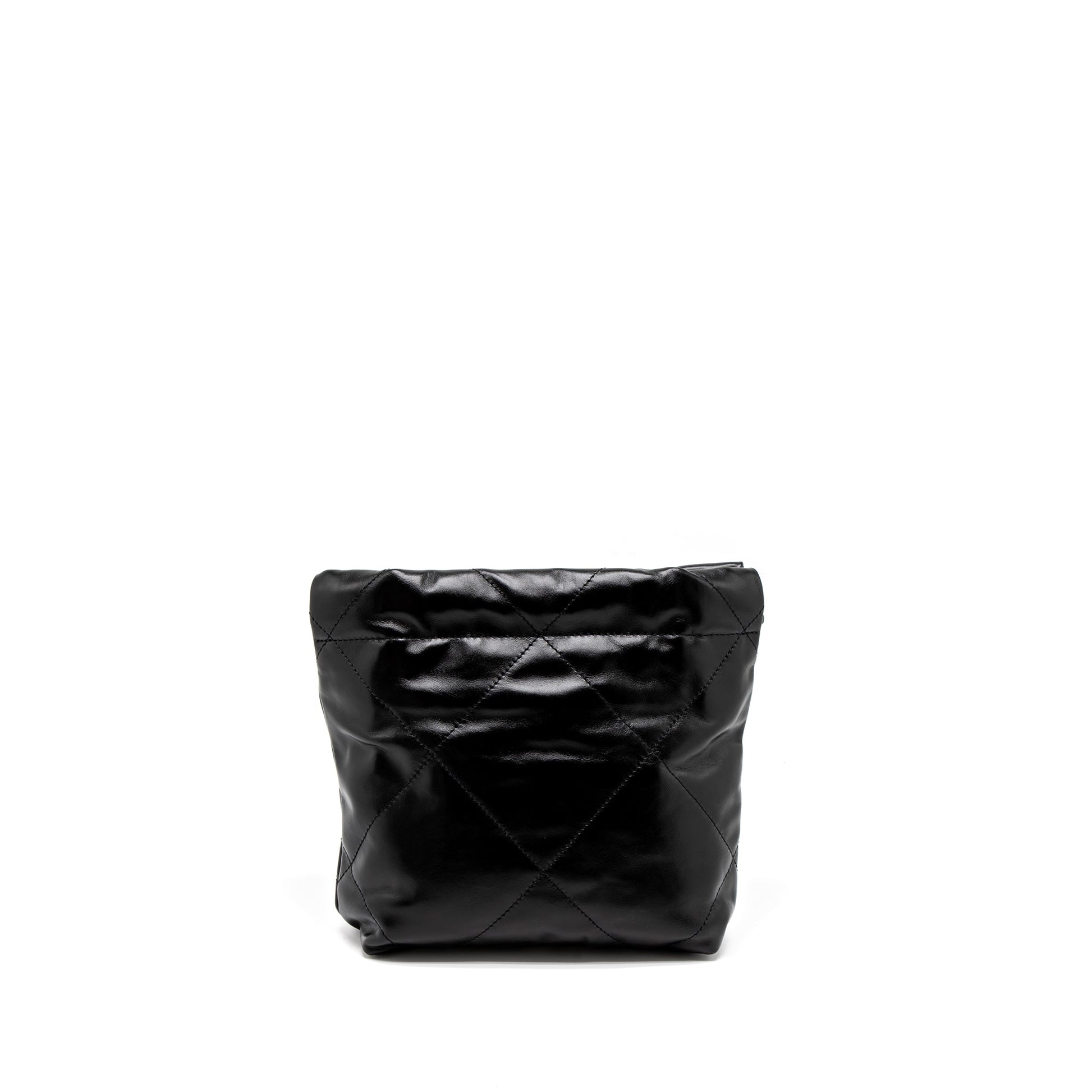 Chanel 23s 22 Shiny Calfskin Brushed GHW Black Mini Bag Ghw Microchip