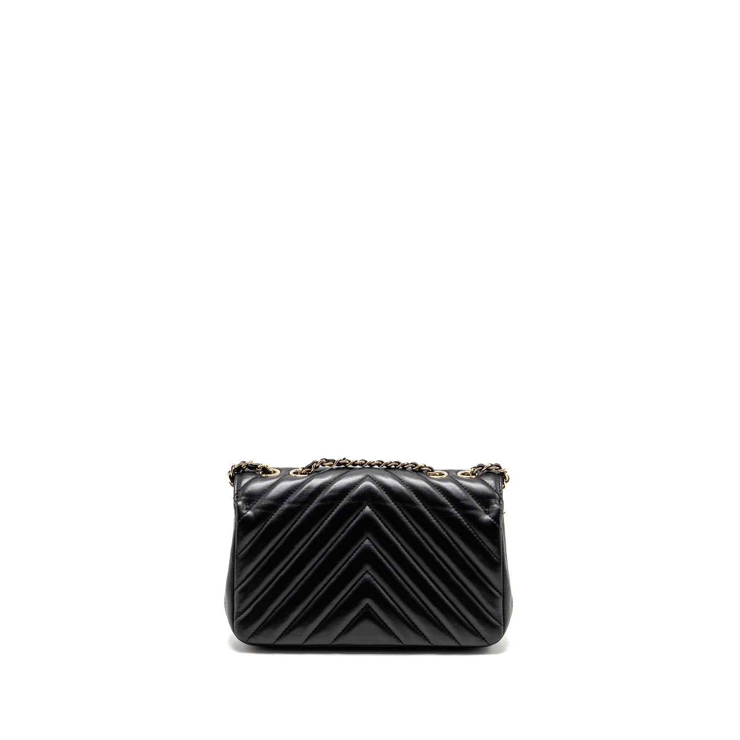Chanel Chevron Flap lambskin LGHW Black Shoulder Bag