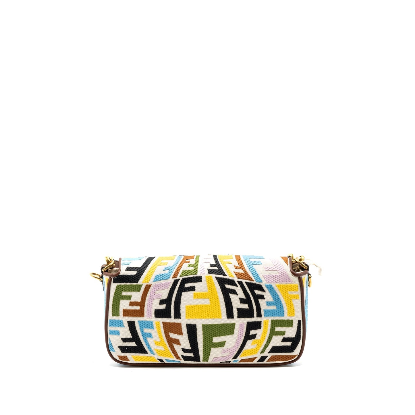 Fendi Baguette Purse Mulcicolour Canvas Brown Beige Shoulder Bag