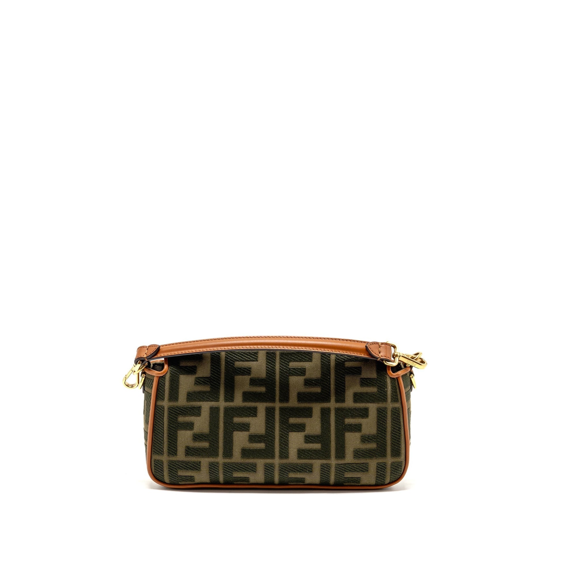 Fendi Baguette Purse Khaki Denim Green Mini Shoulder Bag