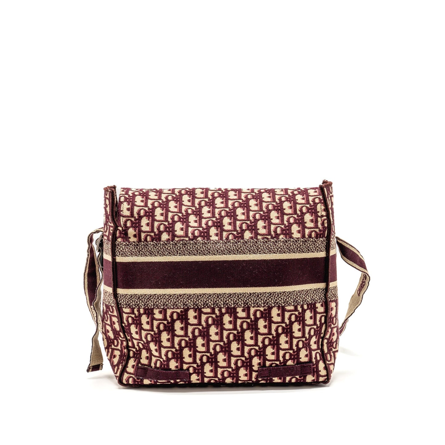 Dior Crossbody Messenger Purse Oblique Burgundy Handbag Canvas Beige Crossbody Bag