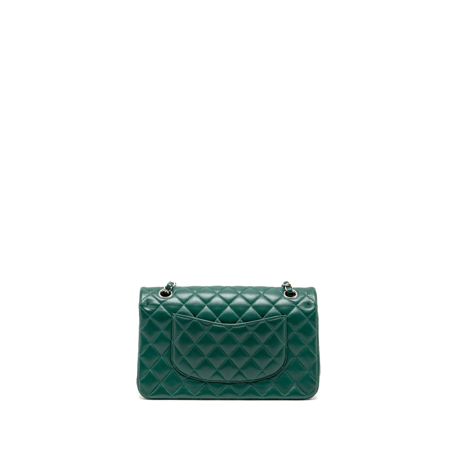 Chanel Classic double flap lambskin SHW Green Shoulder Bag
