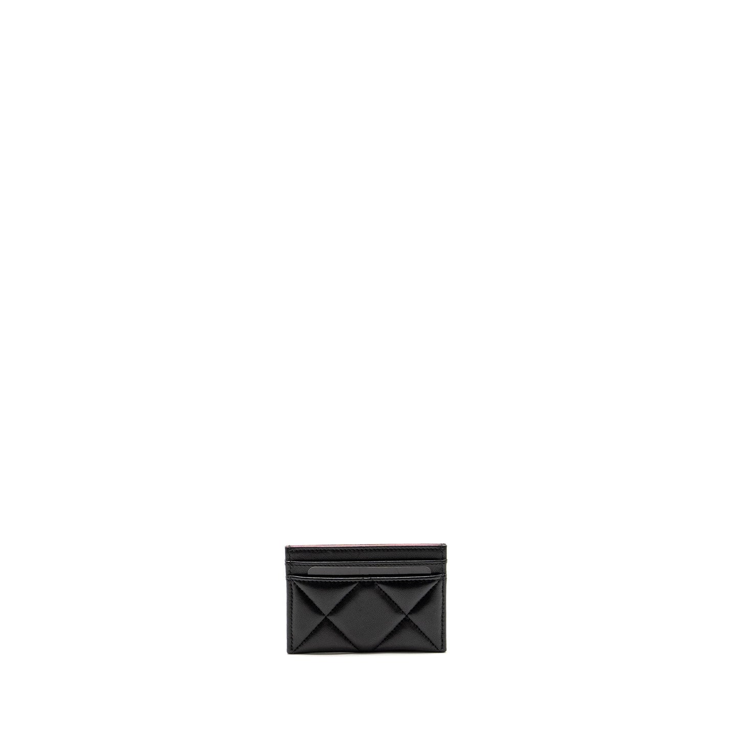 Chanel 19 Card Holder Lambskin GHW Microchip Black Wallet Case