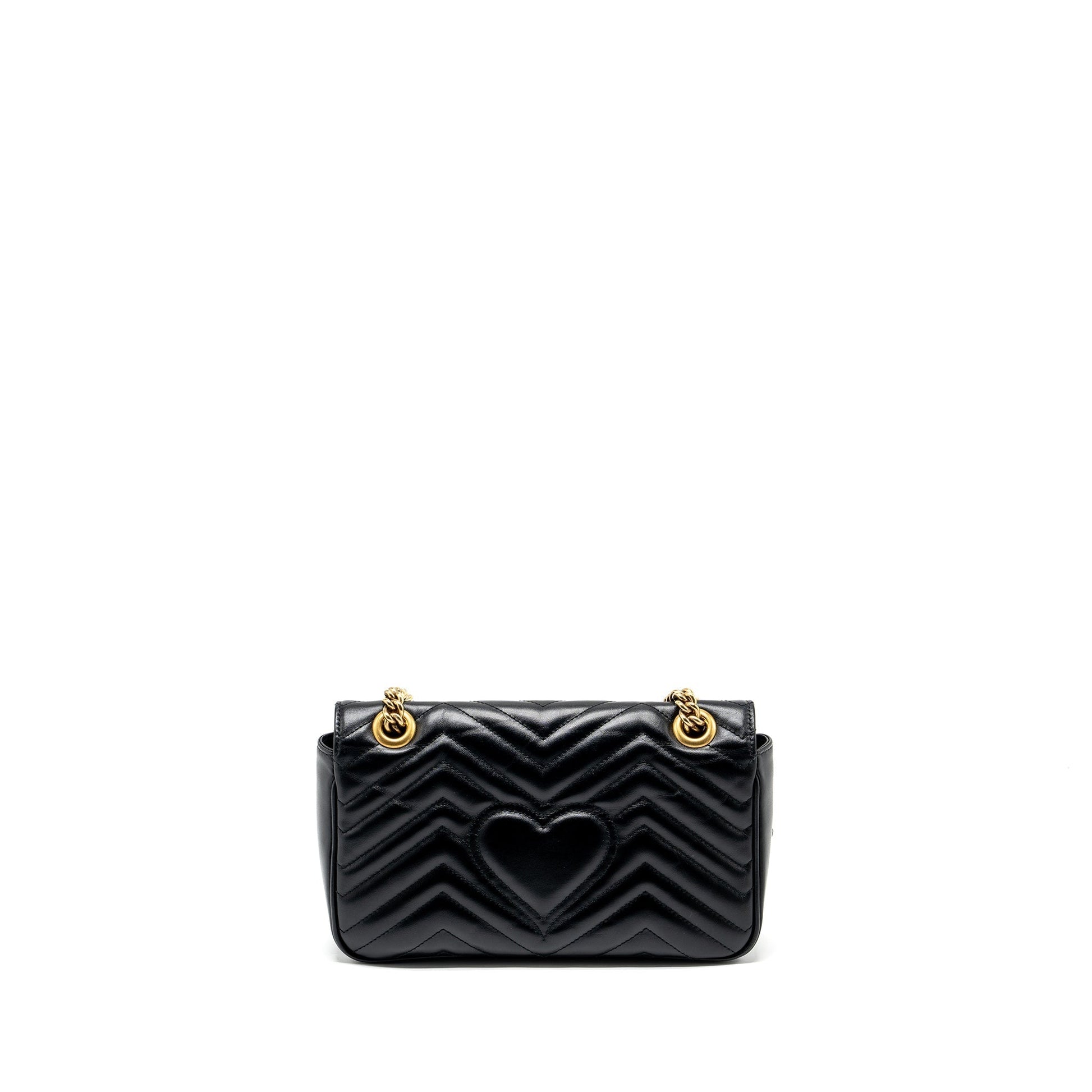 Gucci Marmont Shoulder Bag Calfskin Black Small Black Ghw