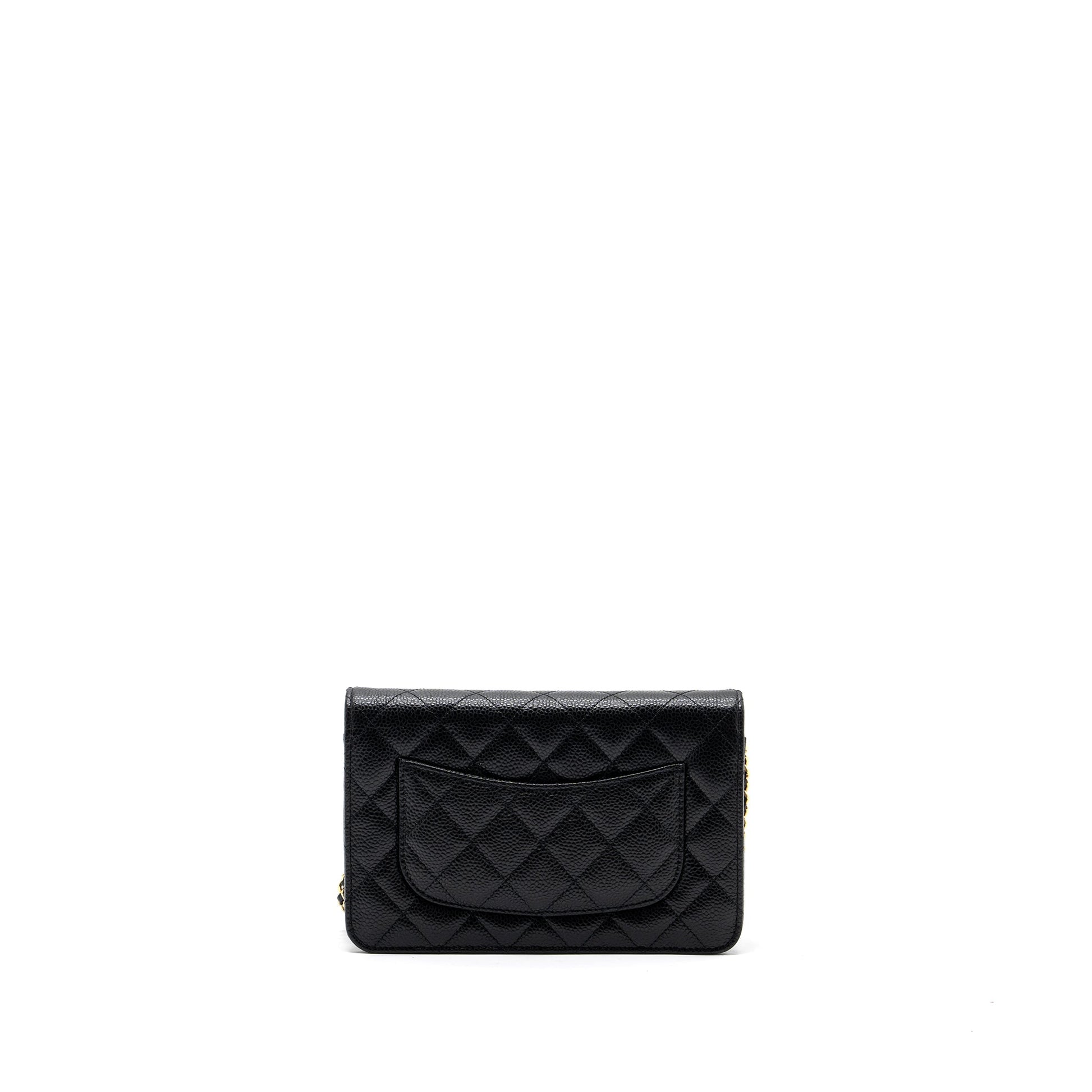 Chanel Classic On Caviar GHW microchip Black Wallet Case Microchip 20