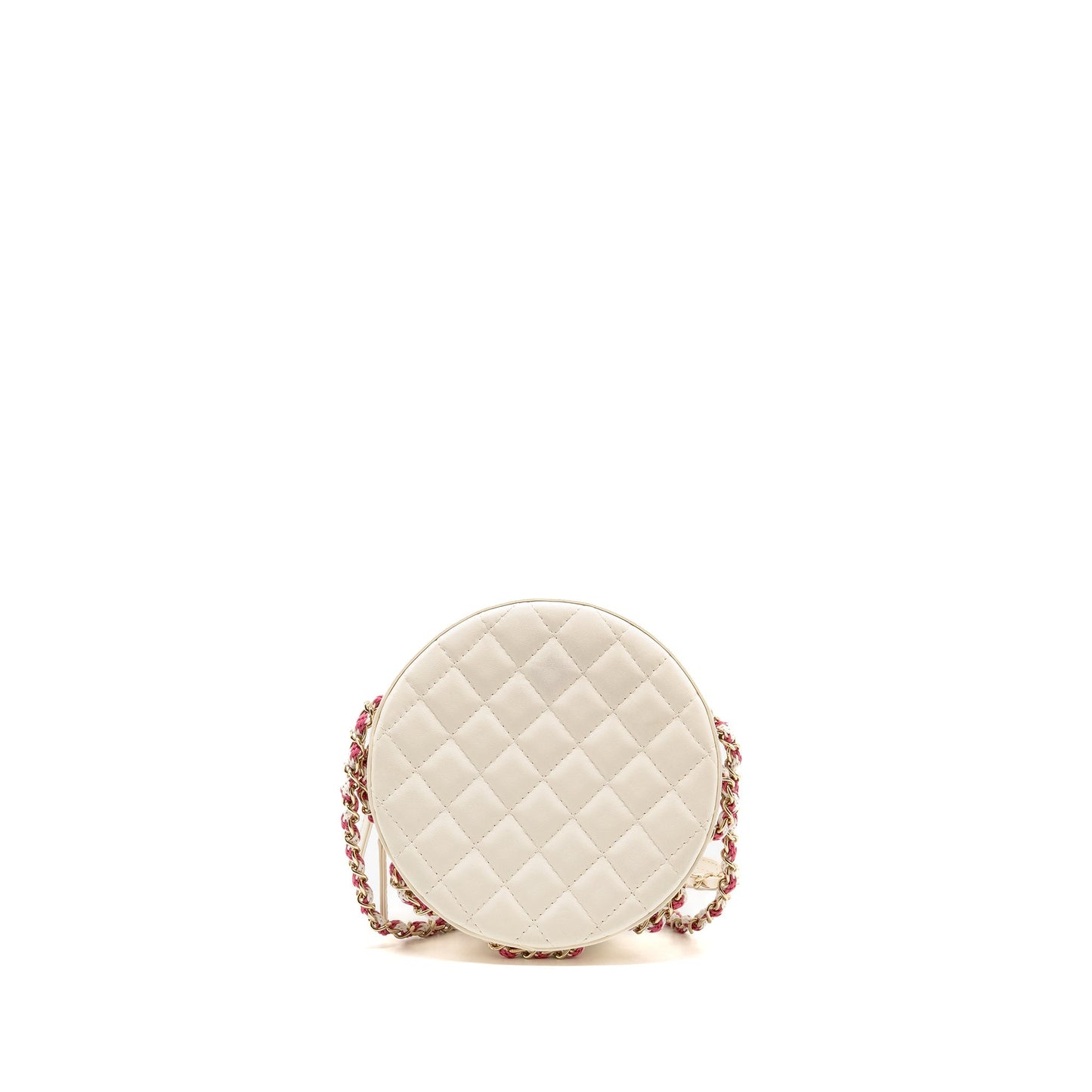 Chanel 19c La Pausa Lifesaver Lambskin PVC White Pink Handbag