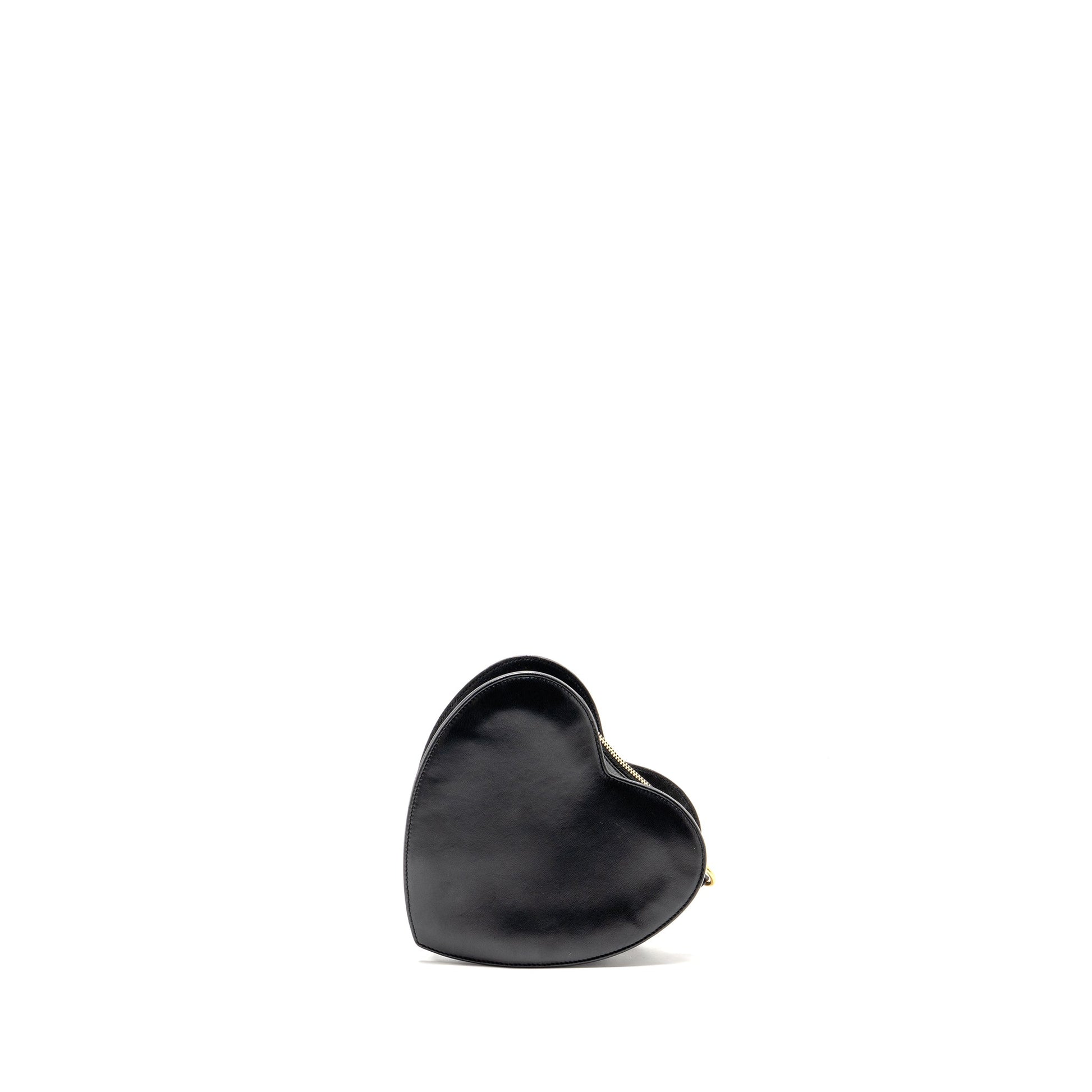 YSL Saint Laurent Love Heart Clutch Lambskin Black Clutch Bag