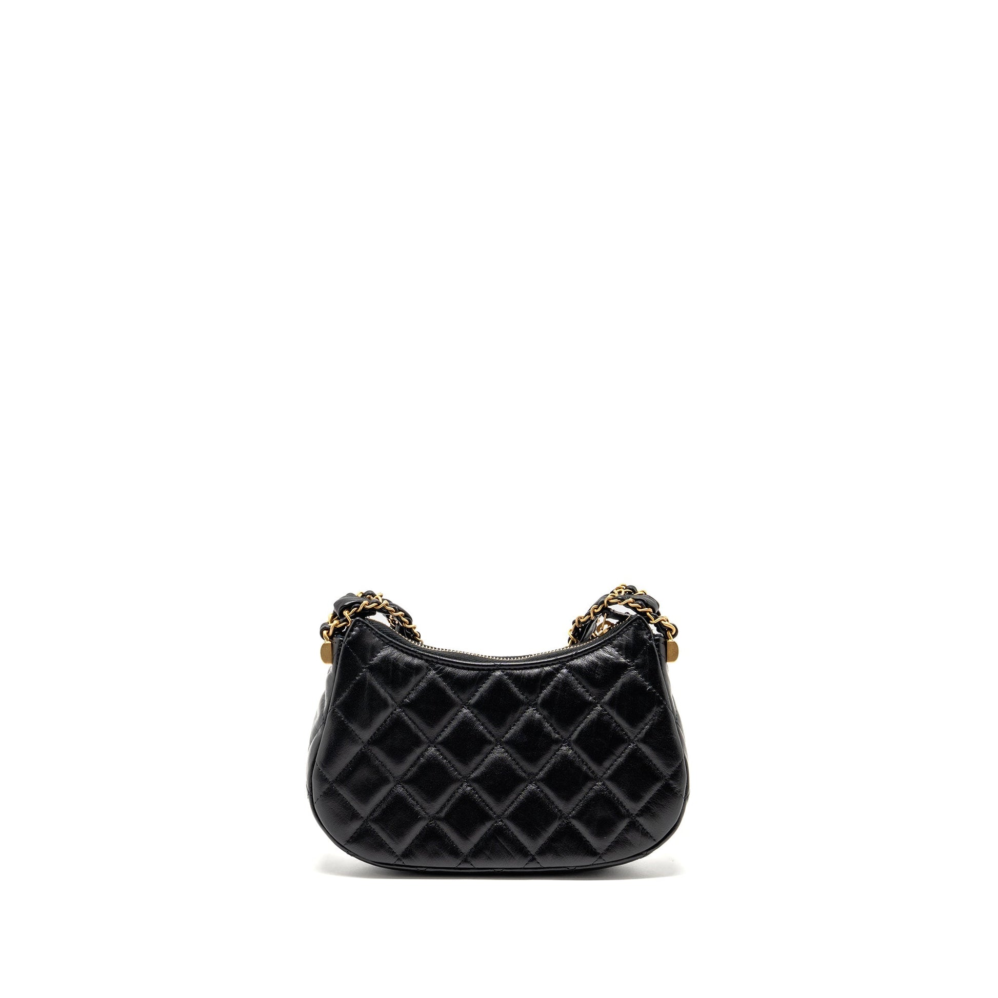 Chanel 23K 19 hobo calfskin GHW Microchip Black Small Shoulder Bag