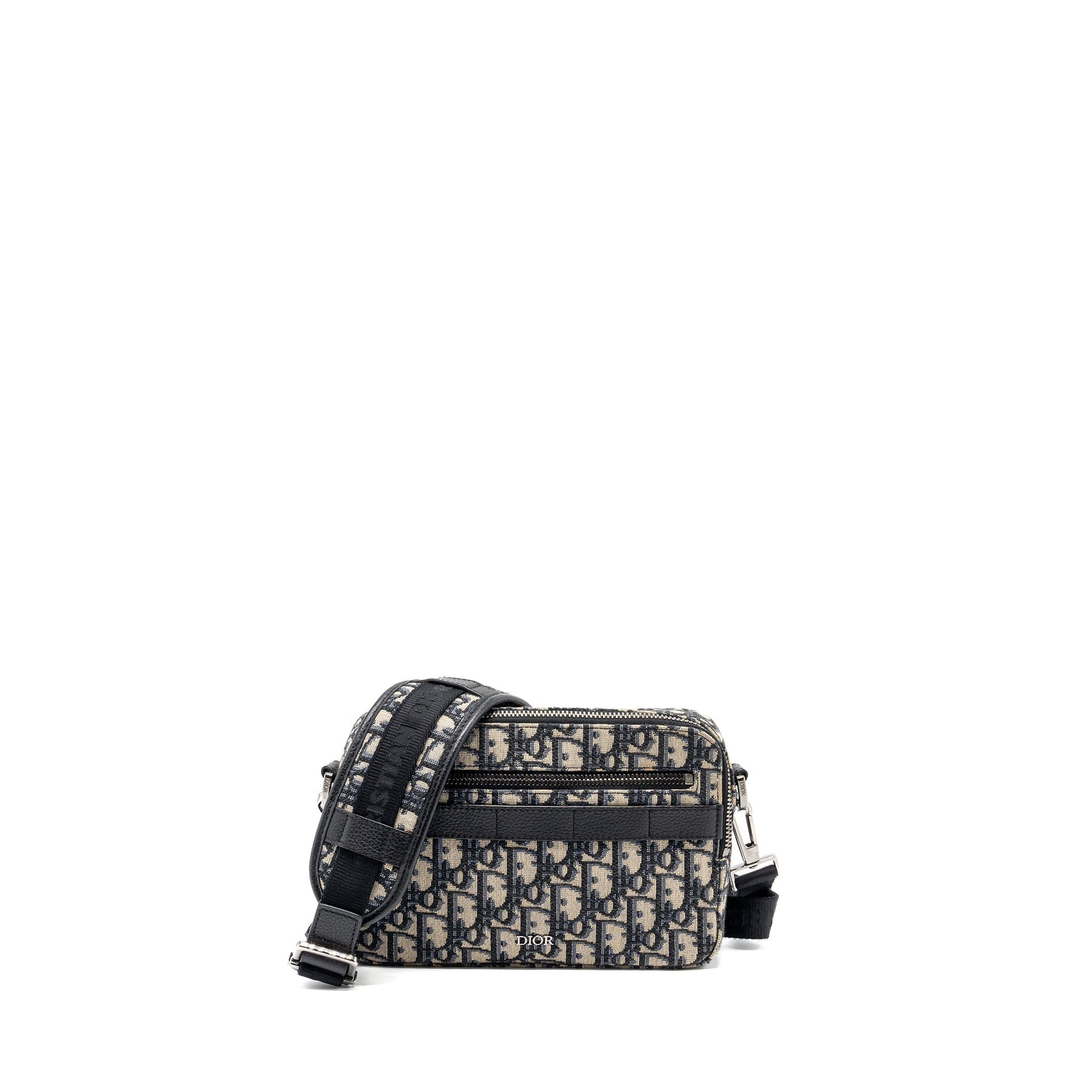 Dior Safari Purse With Strap Oblique Jacquard Handbag Black Travel Bag
