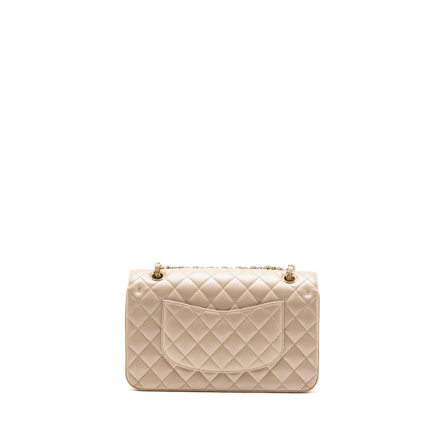 Chanel Classic Double Flap Lambskin Iridescent LGHW Ivory Shoulder Bag