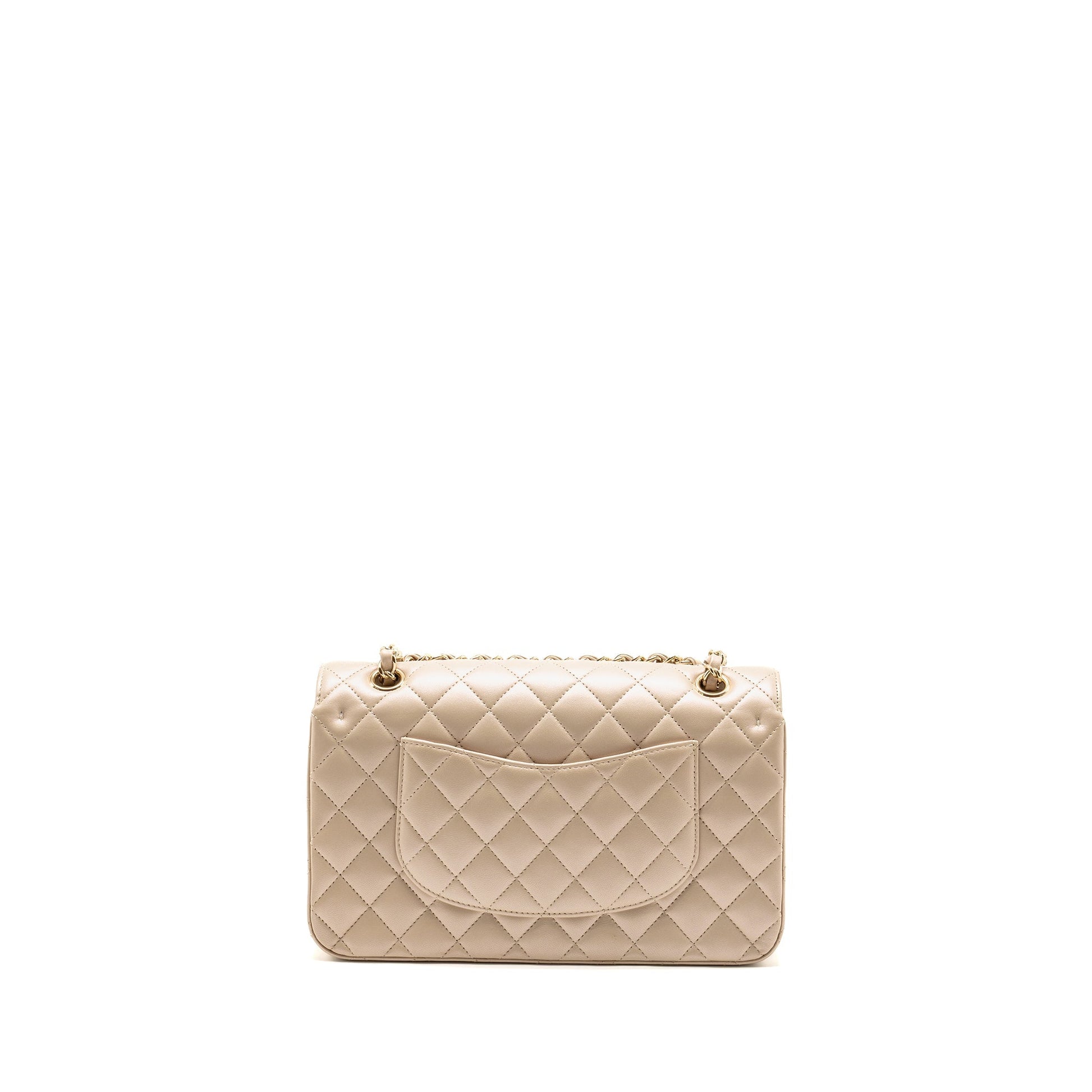 Chanel Classic Double Flap Lambskin Iridescent LGHW Ivory Shoulder Bag