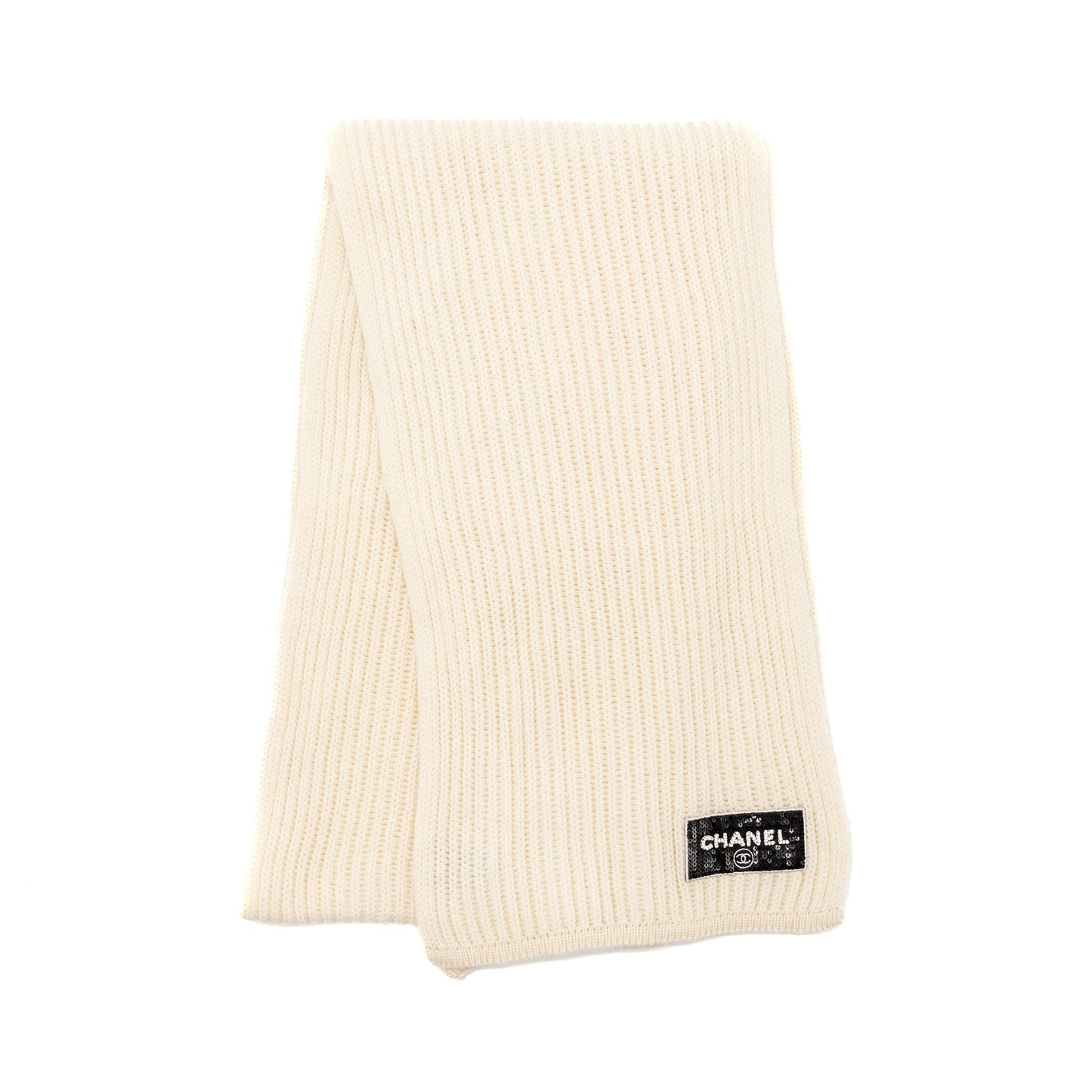 Chanel 23K Letter cashmere scarf Ivory