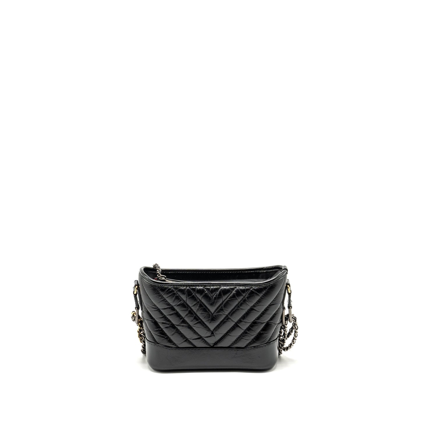 Chanel chevron gabrielle hobo calfskin hardware Multicolor Multicolour Black Small Shoulder Bag