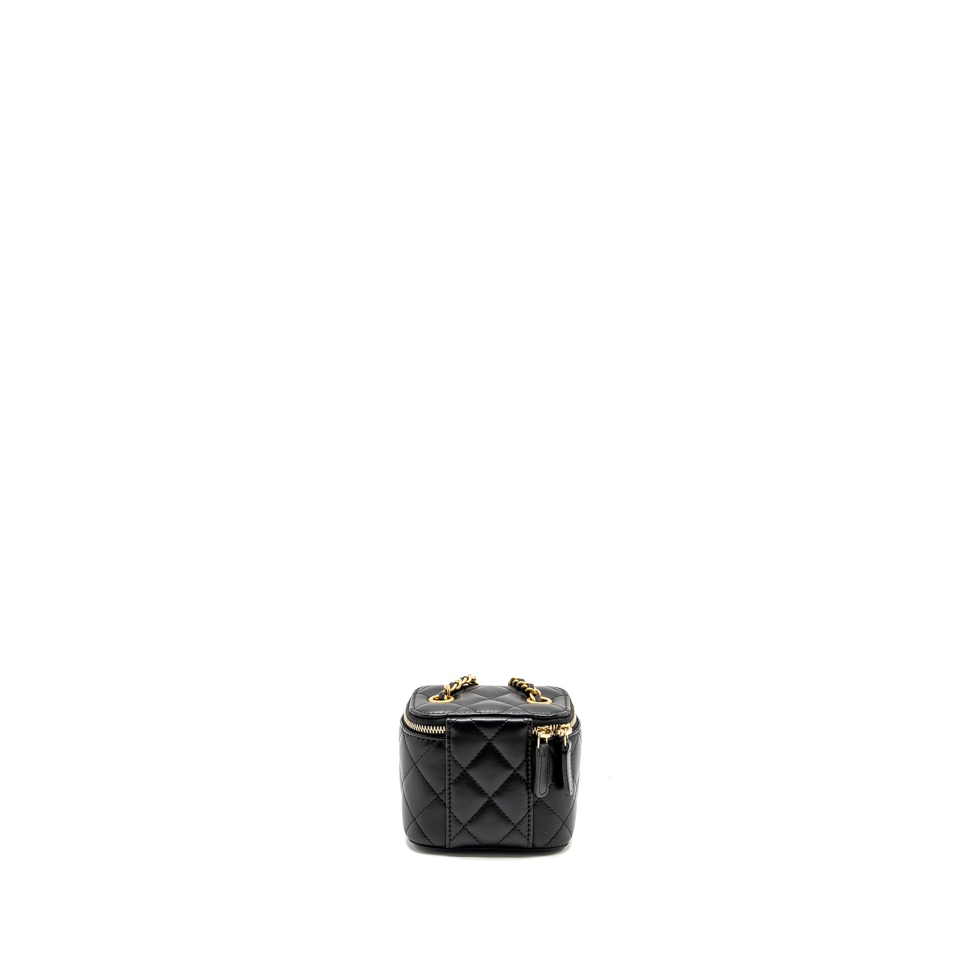 Chanel Pearl Crush Vanity Lambskin GHW Black Mini Bag 8