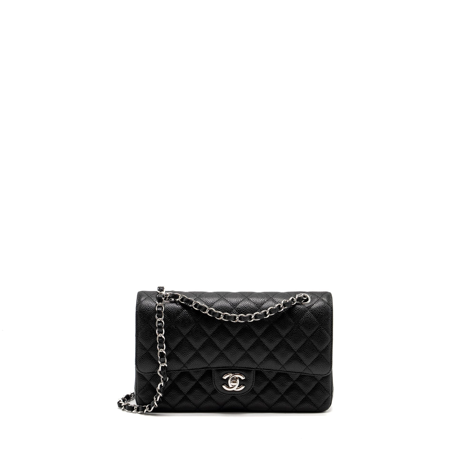 Chanel Classic Double Flap Caviar SHW Microchip Black Shoulder Bag Microchip 2