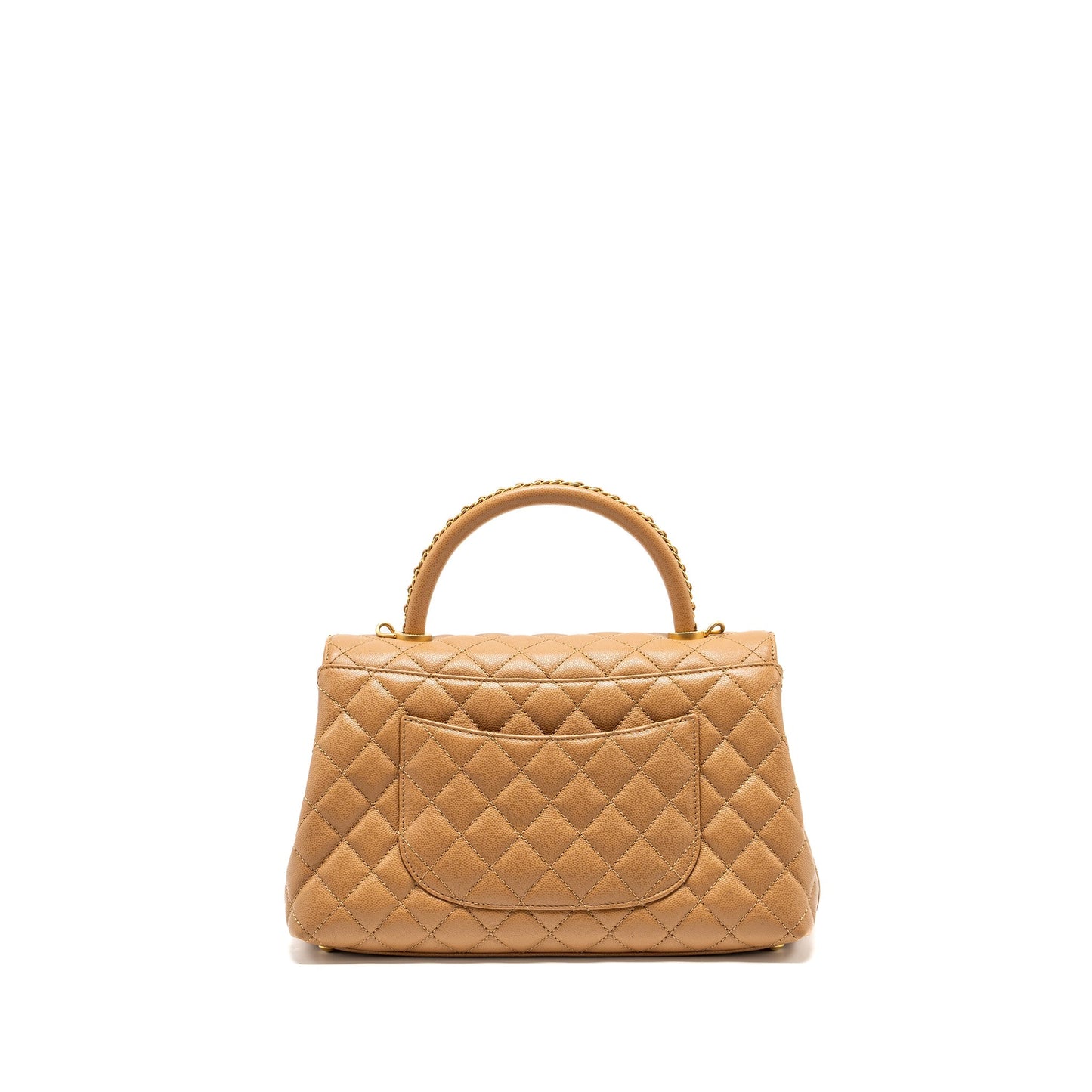 Chanel Coco Handle Caviar Dark GHW microchip Beige Handbag