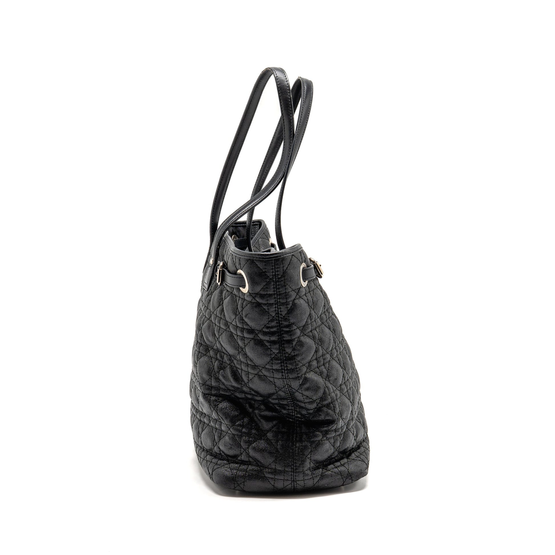 Dior Shopping Tote Purse Handbag Canvas Black Tote Bag